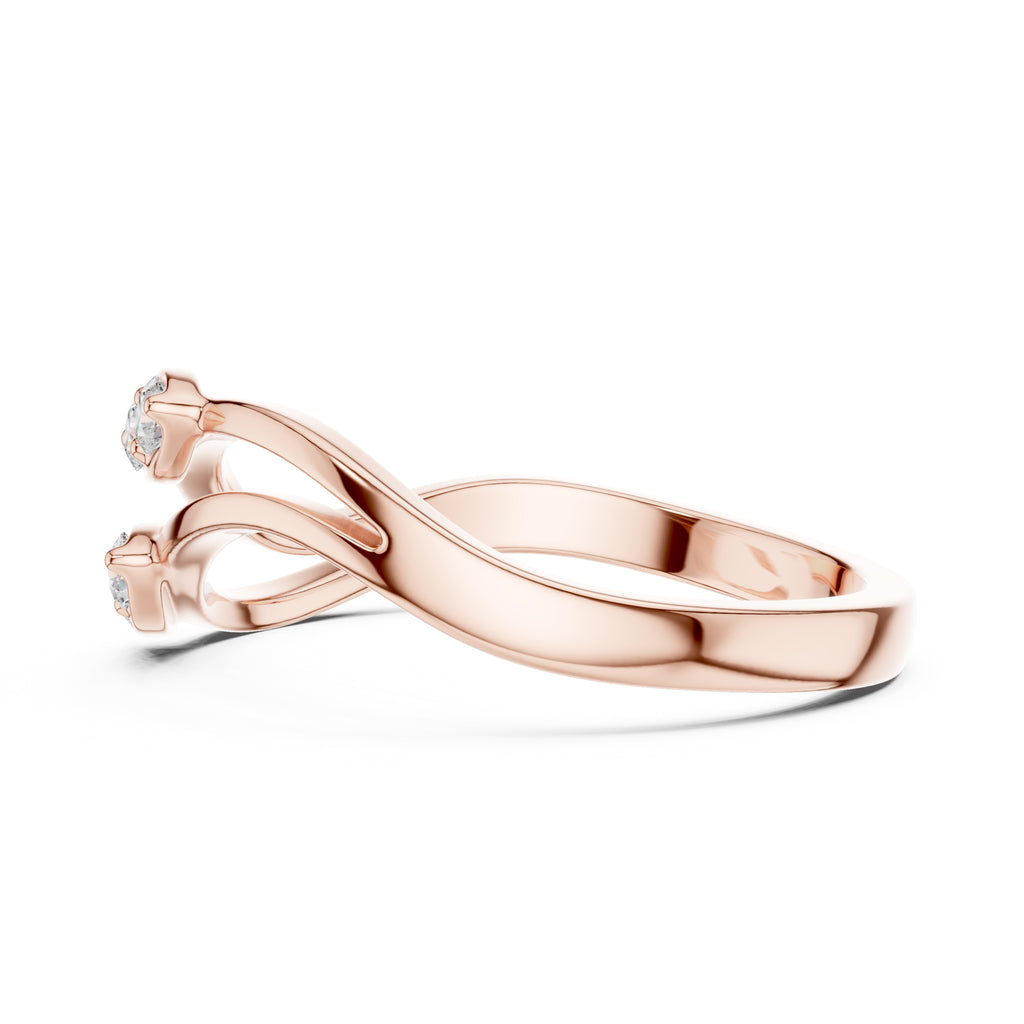 The Diamond Flora Bypass Ring Rose Gold