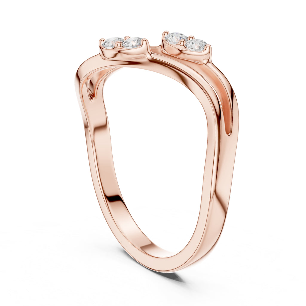 The Diamond Flora Bypass Ring Rose Gold