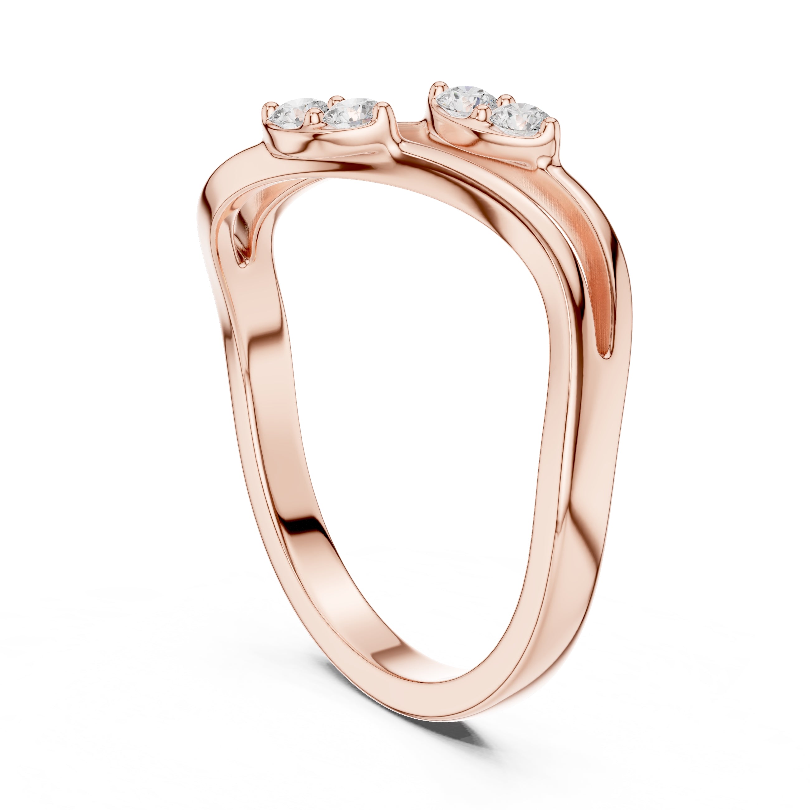 The Diamond Flora Bypass Ring Rose Gold
