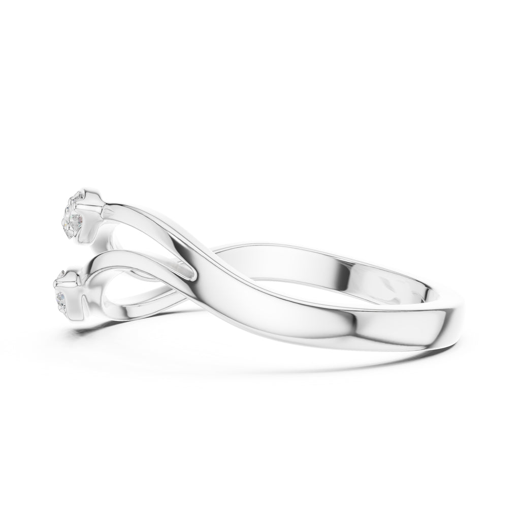 The Diamond Flora Bypass Ring White Gold