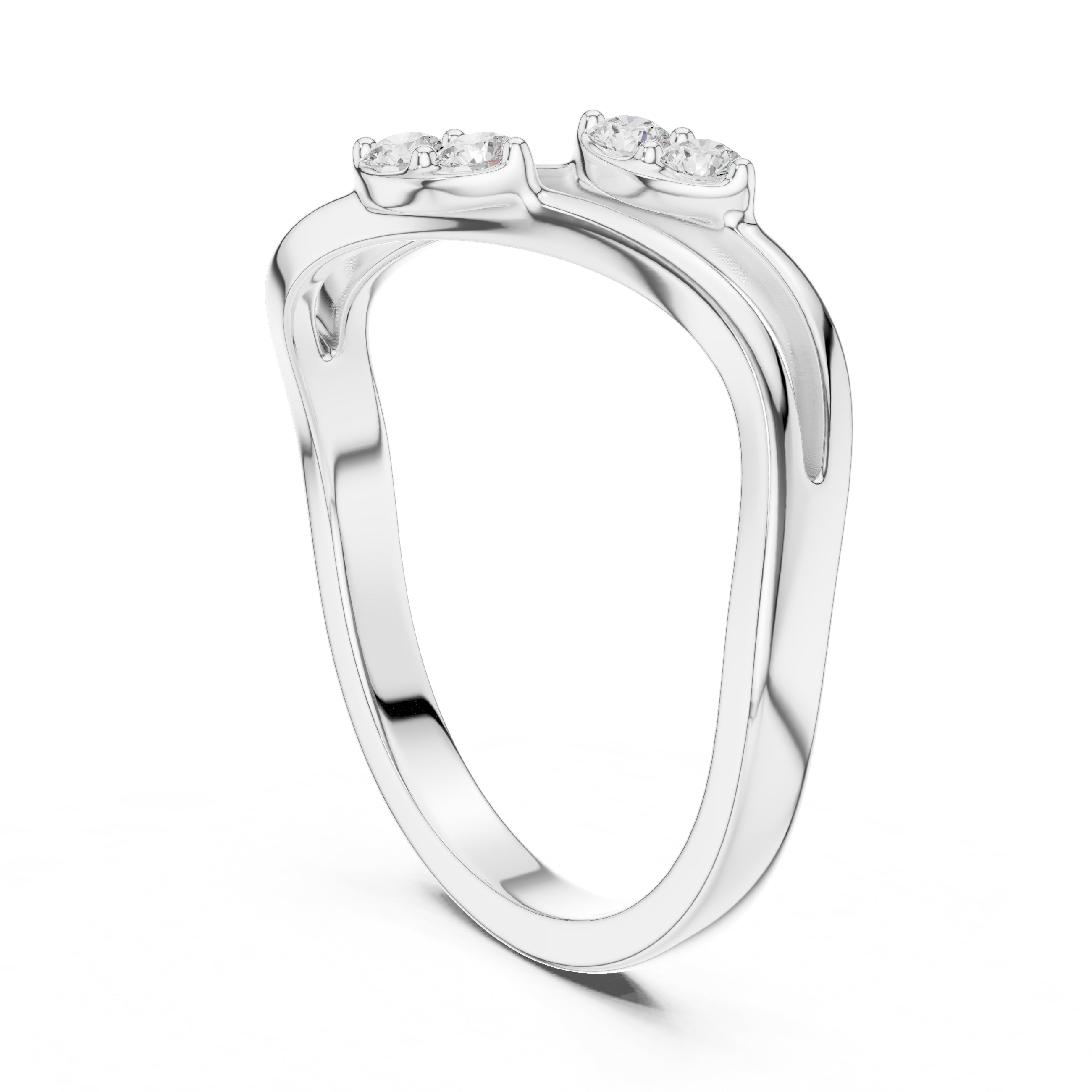 The Diamond Flora Bypass Ring White Gold