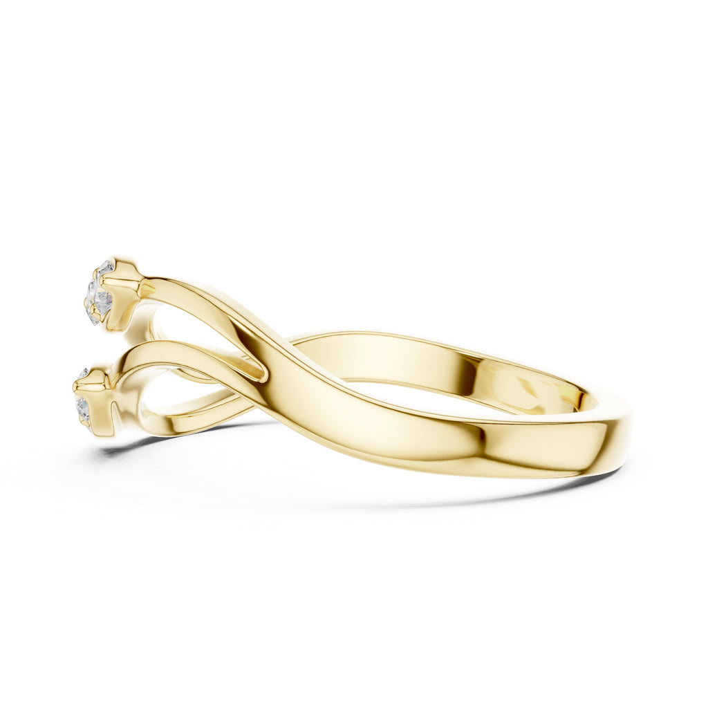 The Diamond Flora Bypass Ring Yellow Gold