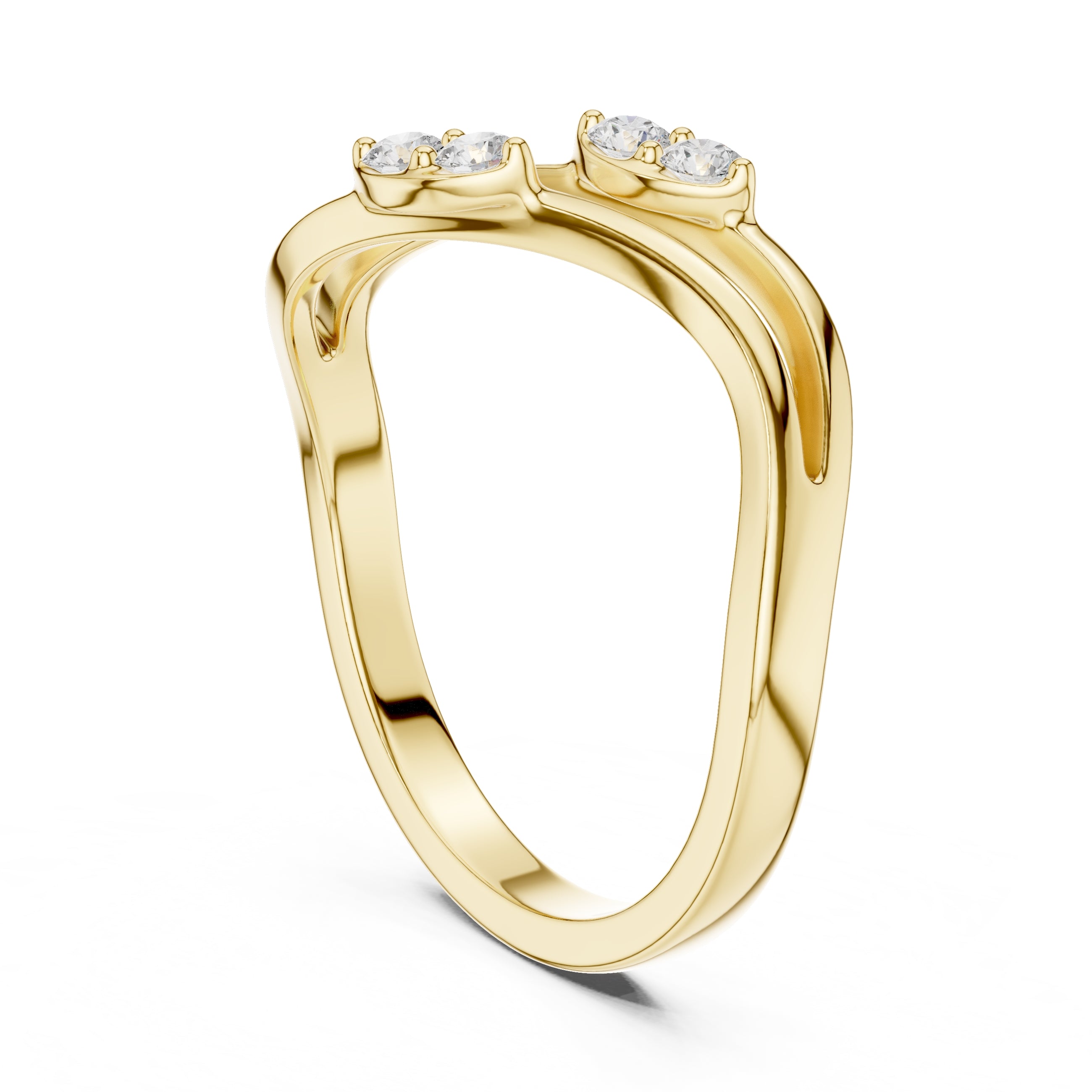 The Diamond Flora Bypass Ring Yellow Gold