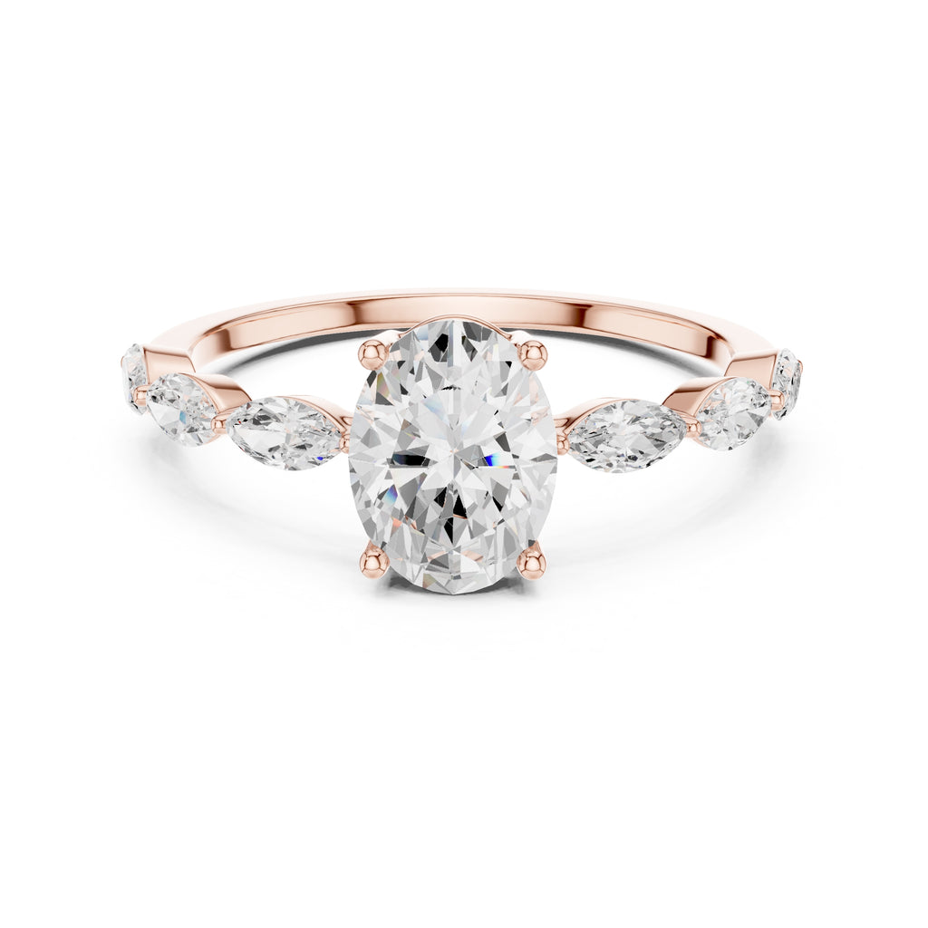 The Harper Oval Ring 1ct Rose Gold