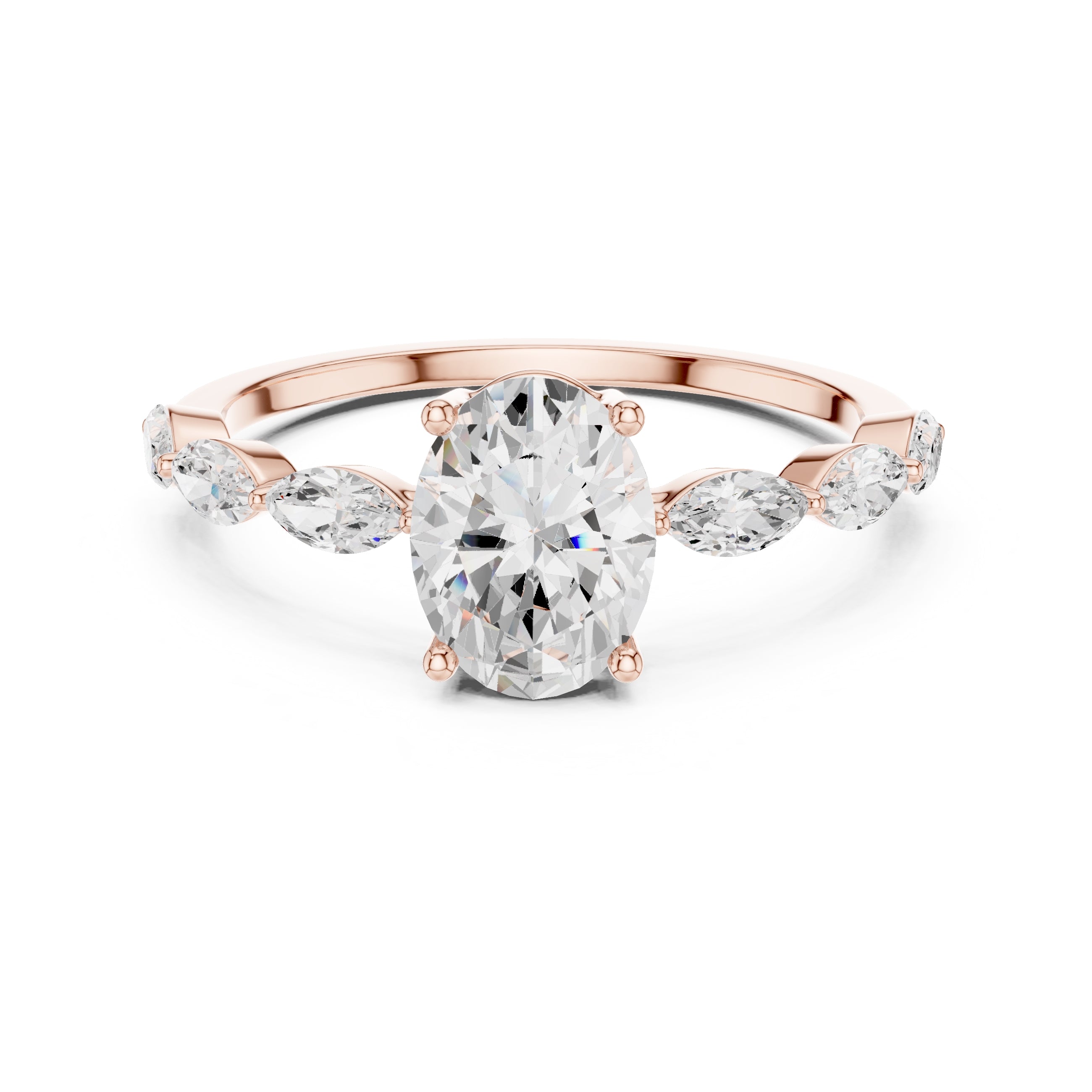 The Harper Oval Ring 1ct Rose Gold