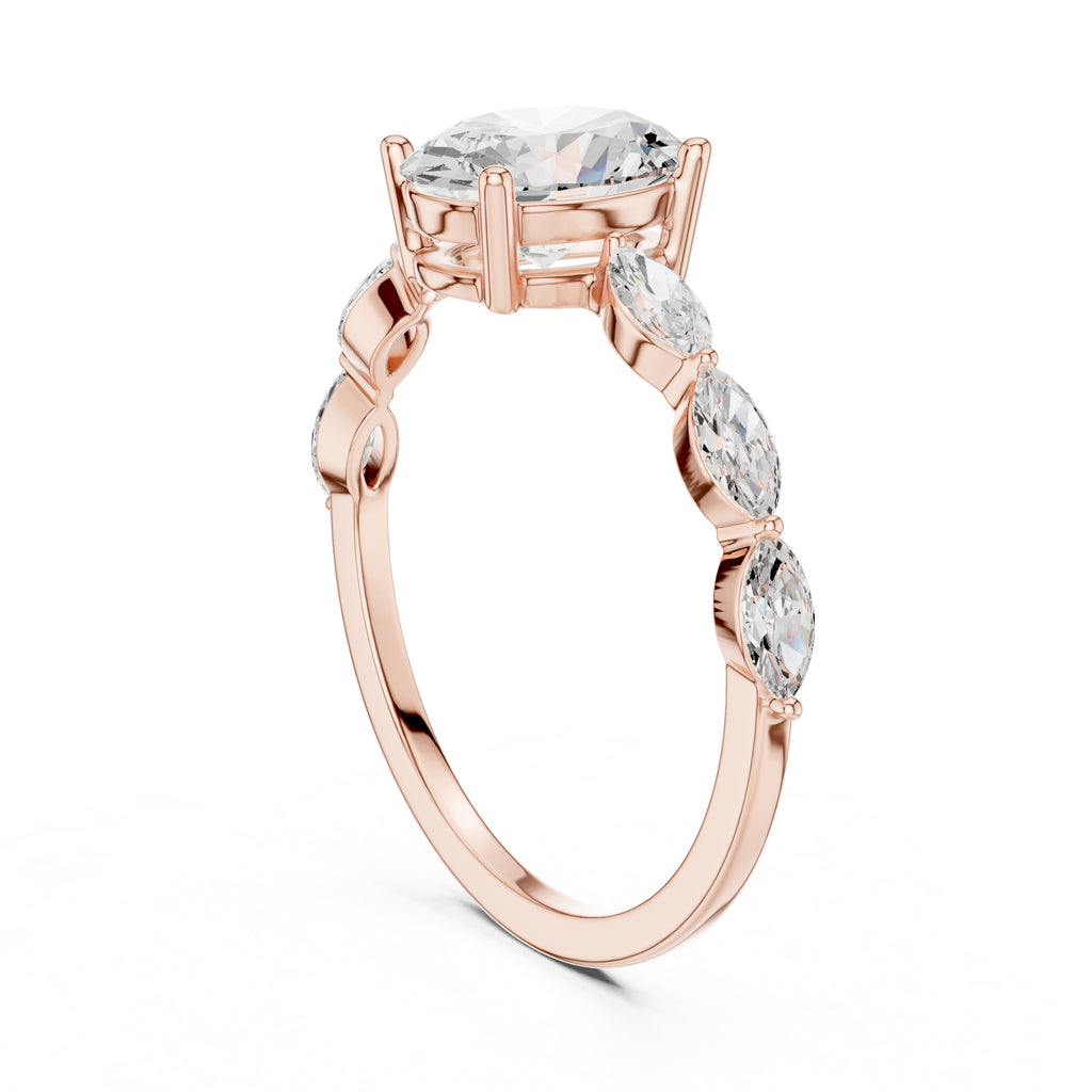 The Harper Oval Ring 1ct Rose Gold