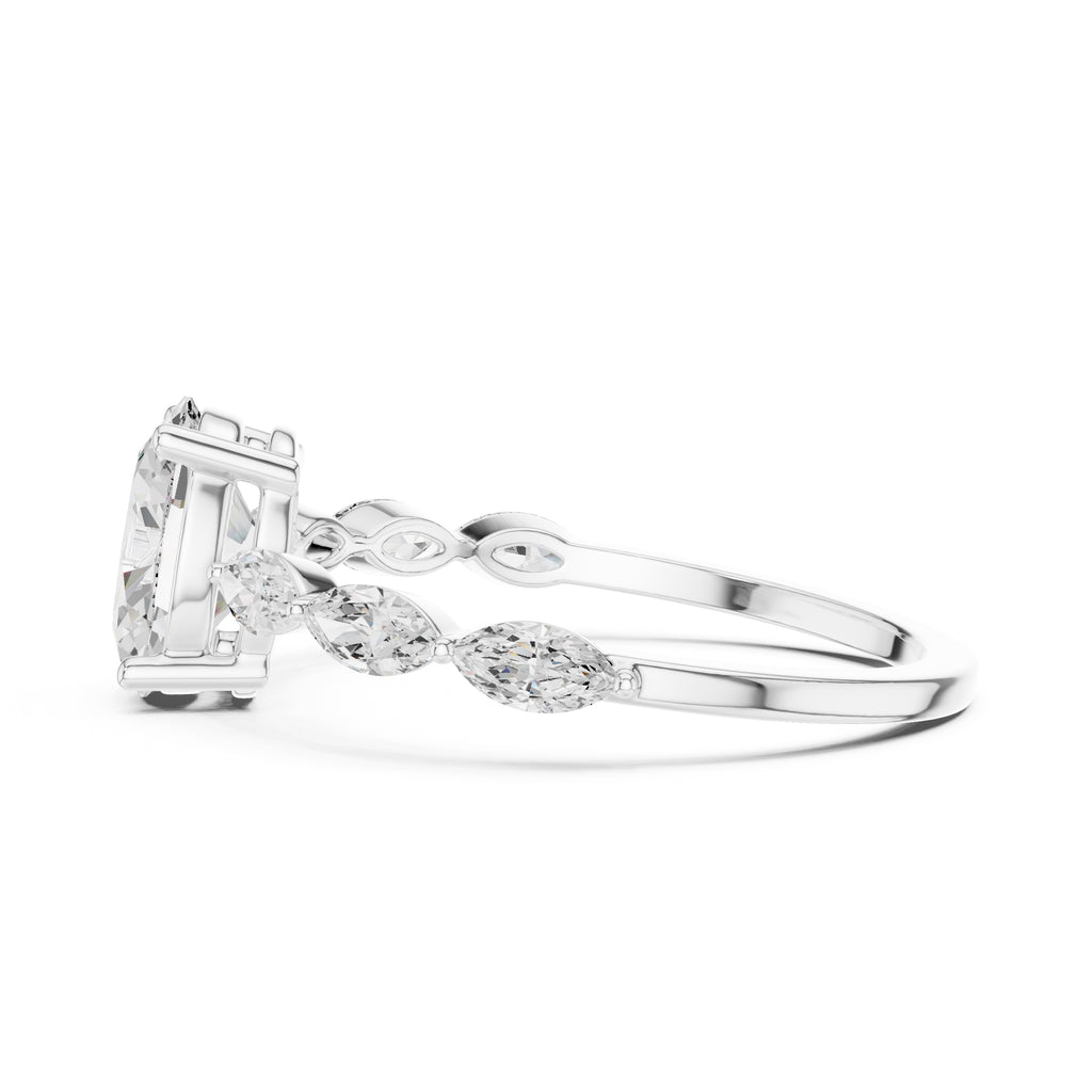 The Harper Oval Ring 1ct White Gold