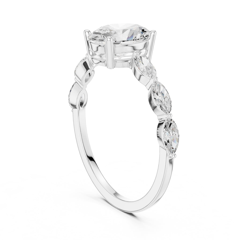 The Harper Oval Ring 1ct White Gold