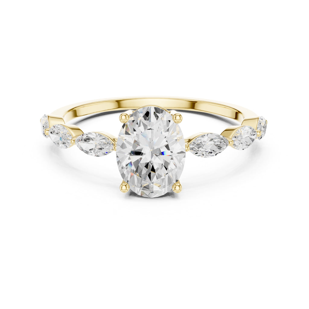 The Harper Oval Ring 1ct Yellow Gold