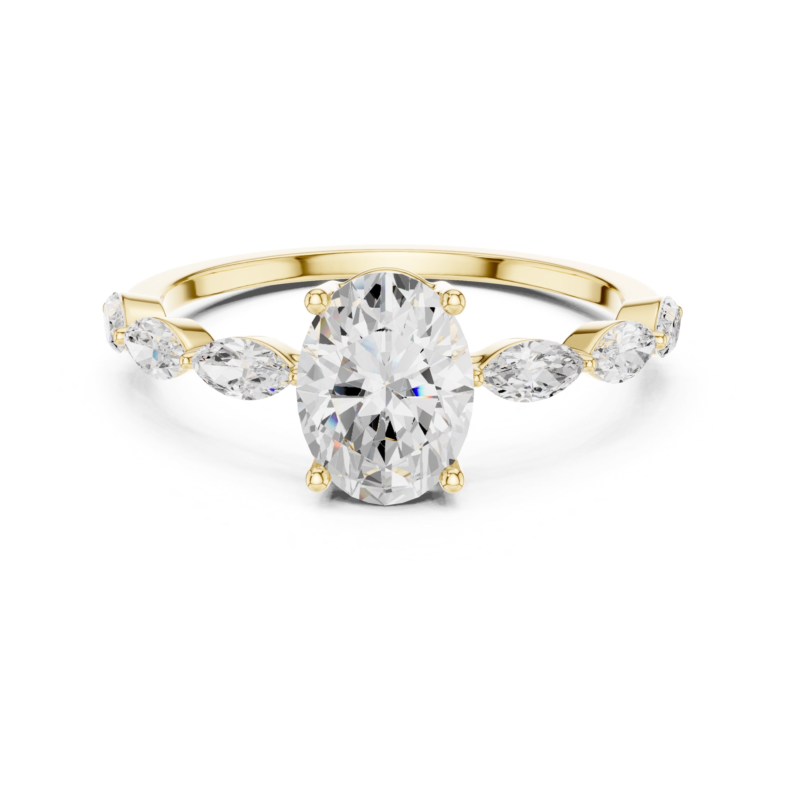 The Harper Oval Ring 1ct Yellow Gold