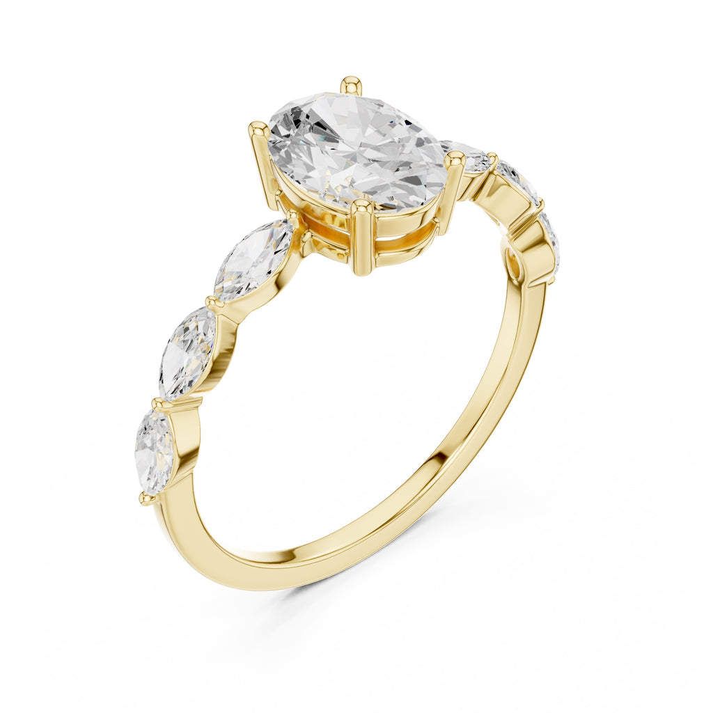 The Harper Oval Ring 1ct Yellow Gold