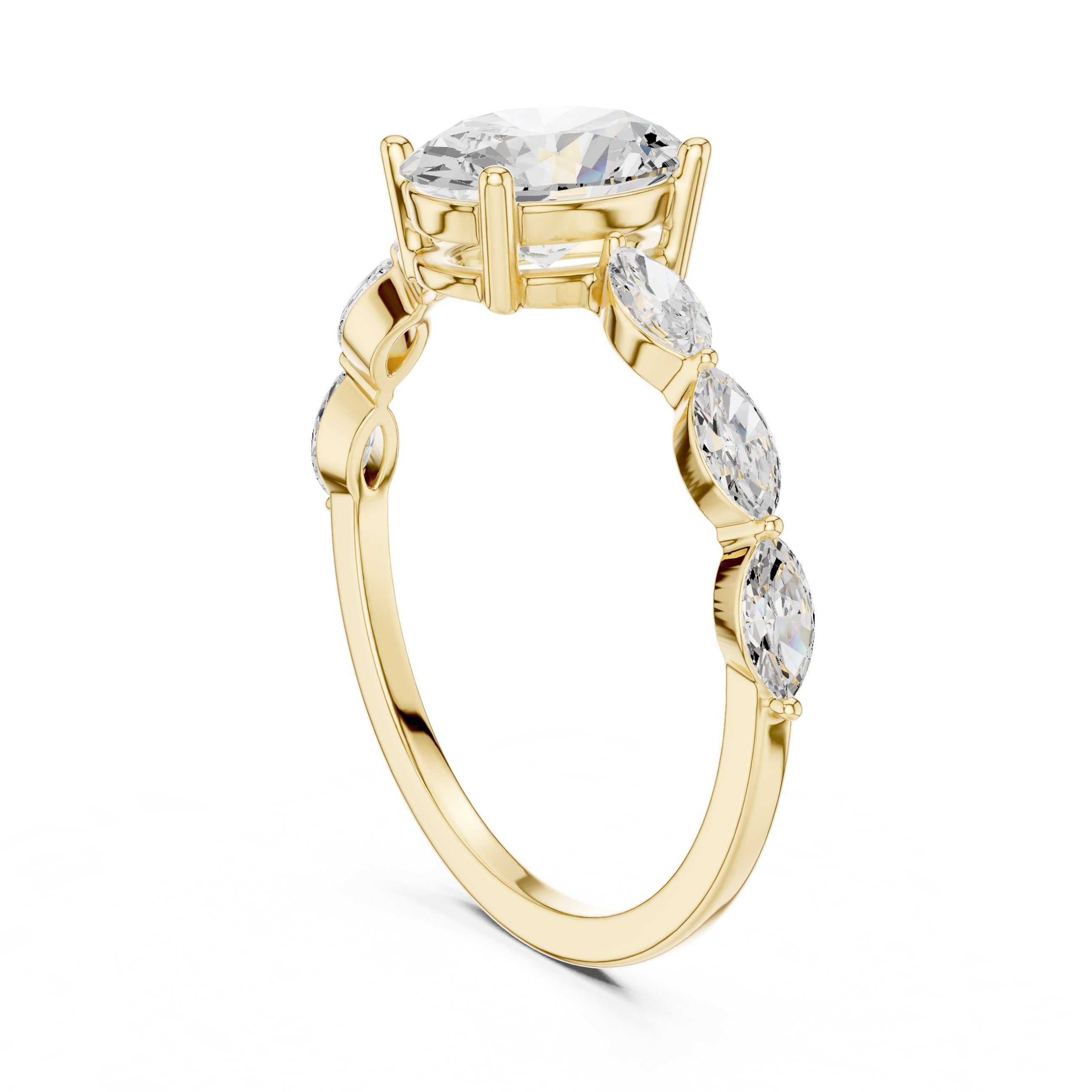 The Harper Oval Ring 1ct Yellow Gold
