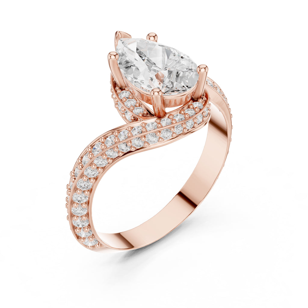 The Aria Teardrop Ring 1.51ct Rose Gold