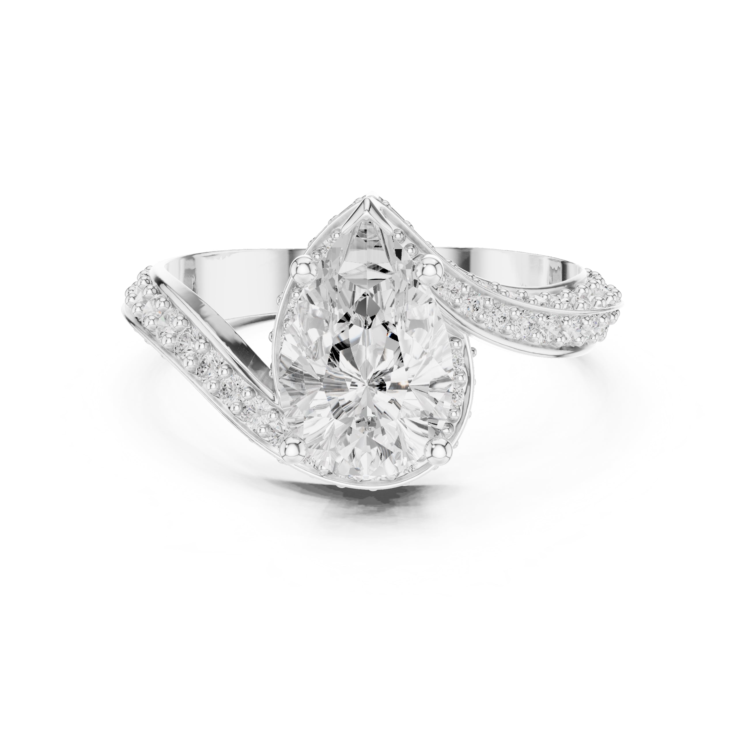 The Aria Teardrop Ring 1.51ct White Gold