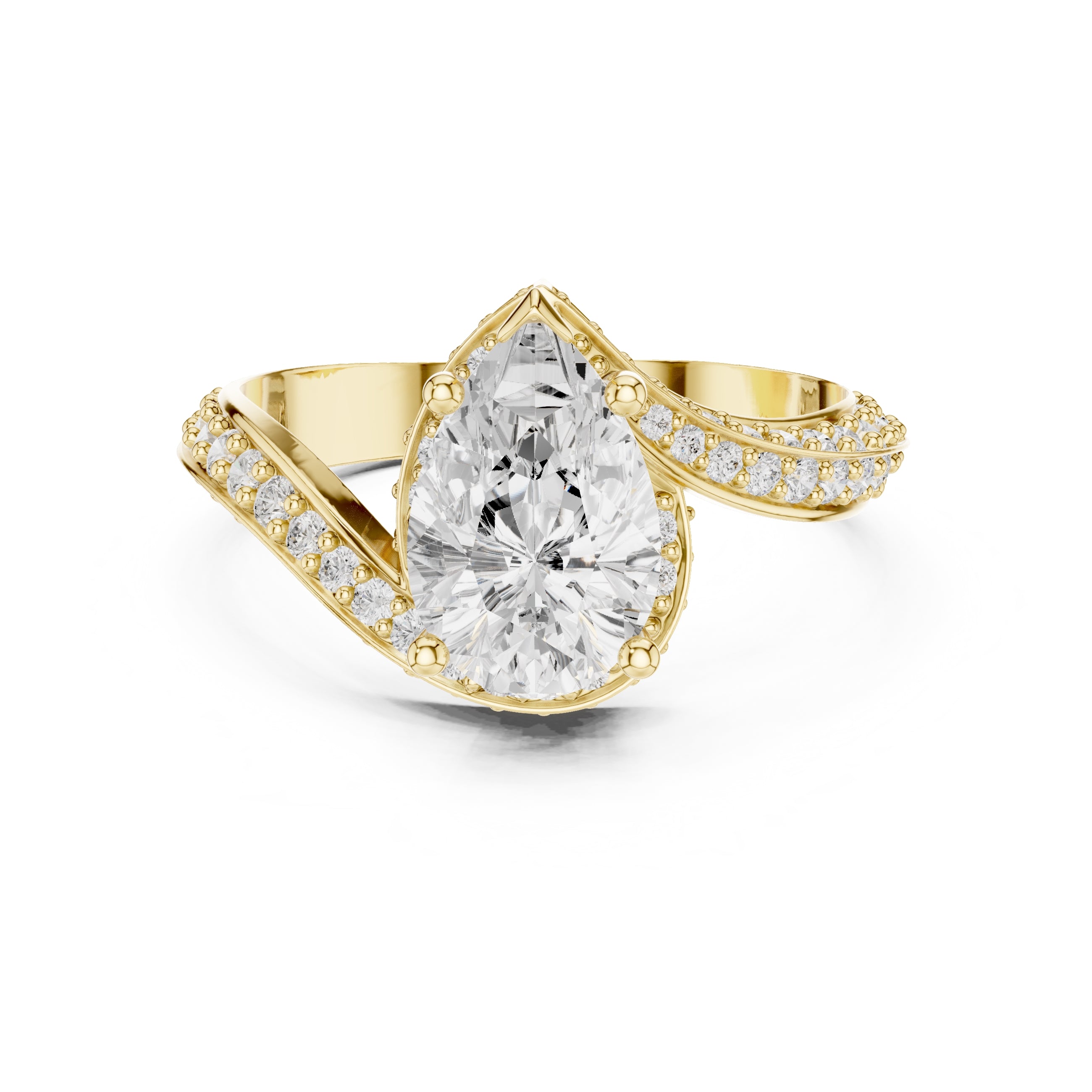 The Aria Teardrop Ring 1.51ct Yellow Gold