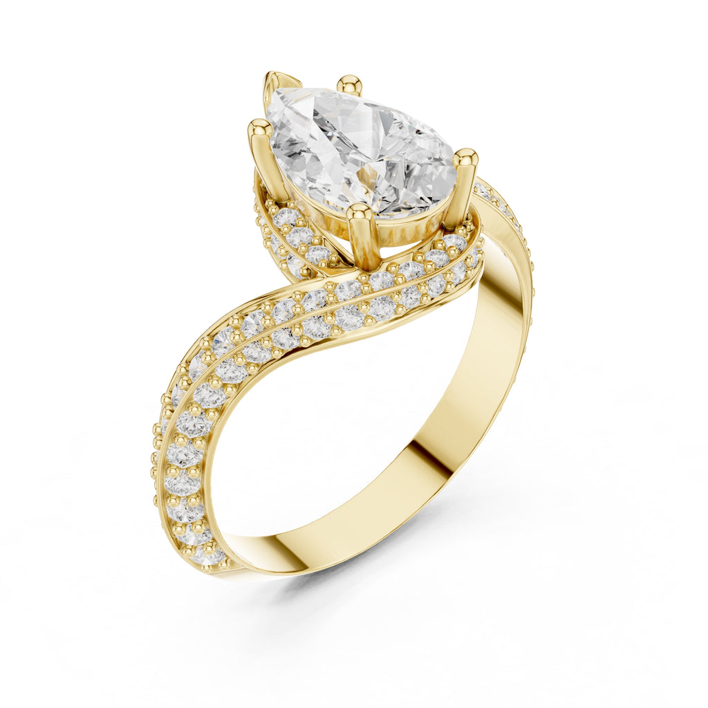 The Aria Teardrop Ring 1.51ct Yellow Gold