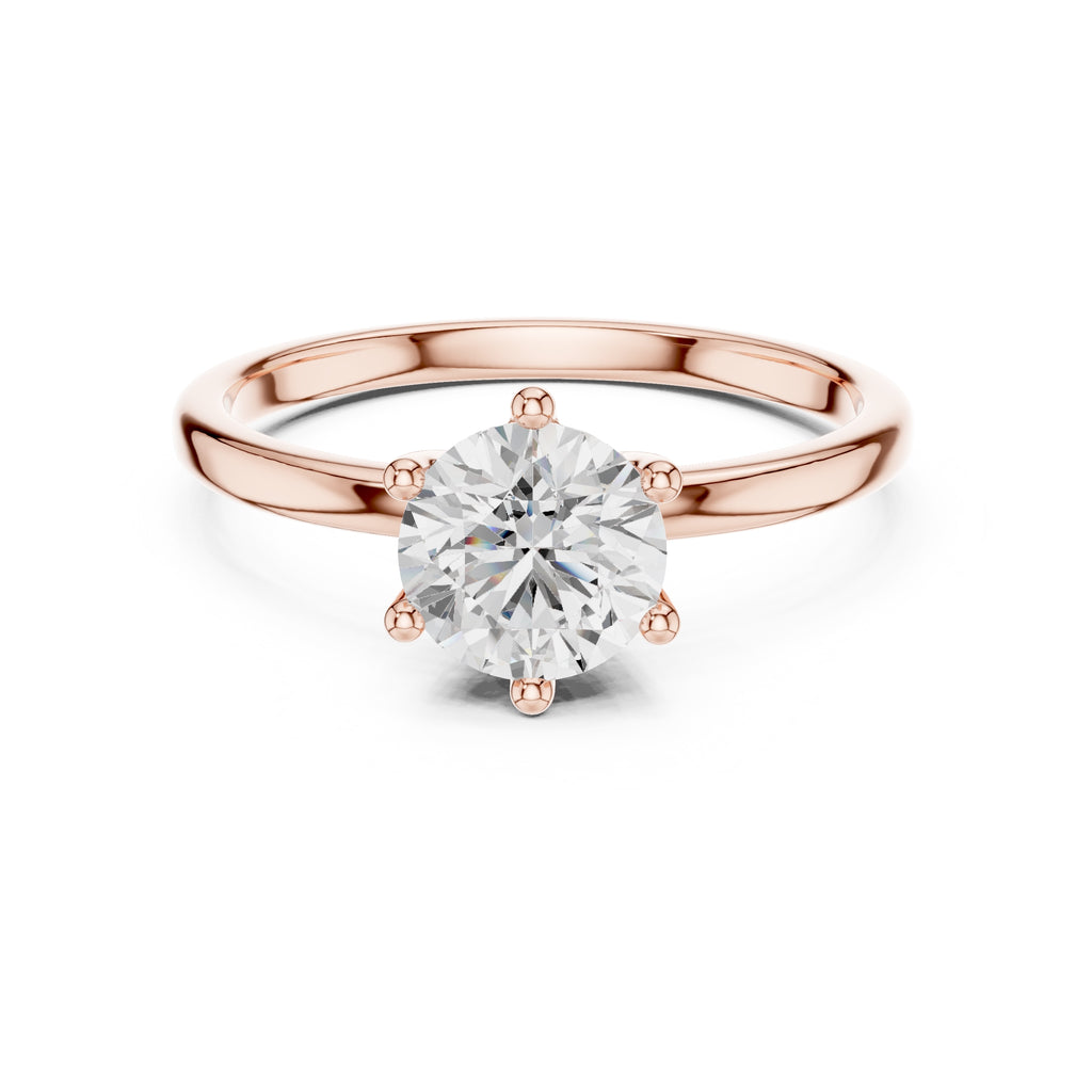 The Mia Round Diamond Ring 1ct Rose Gold