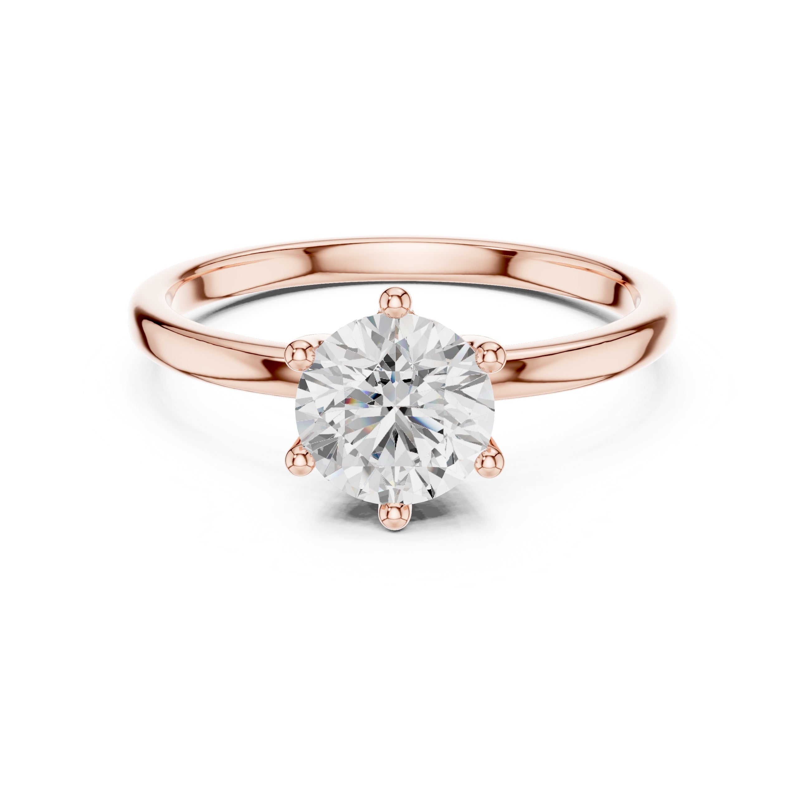 The Mia Round Diamond Ring 1ct Rose Gold