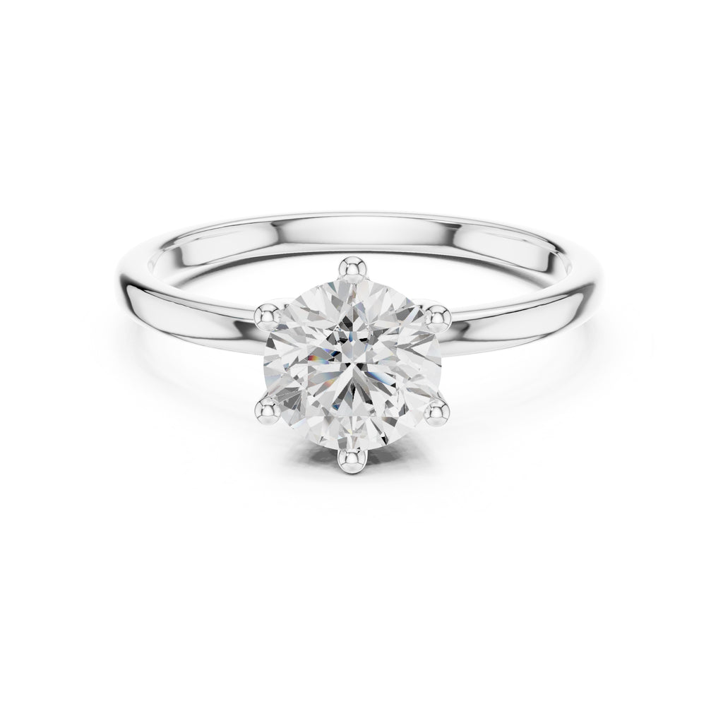 The Mia Round Diamond Ring 1ct White Gold