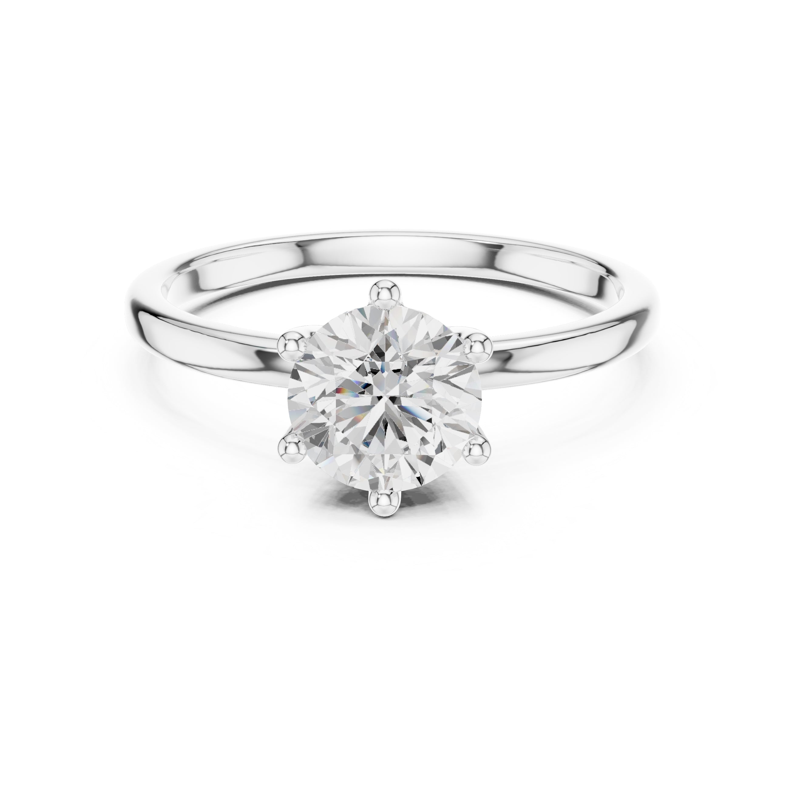The Mia Round Diamond Ring 1ct White Gold