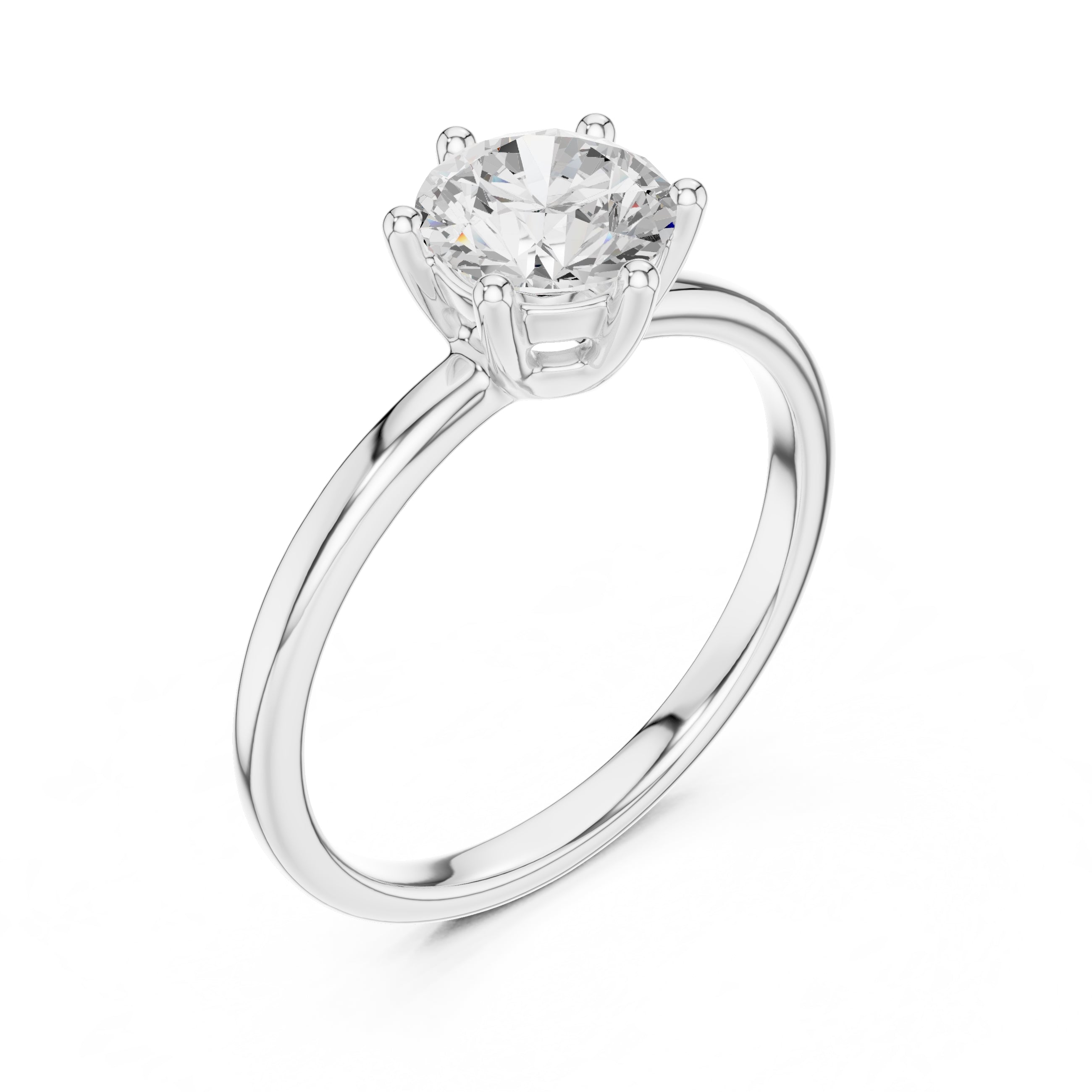 The Mia Round Diamond Ring 1ct White Gold