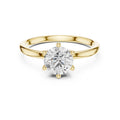 The Mia Round Diamond Ring 1ct Yellow Gold