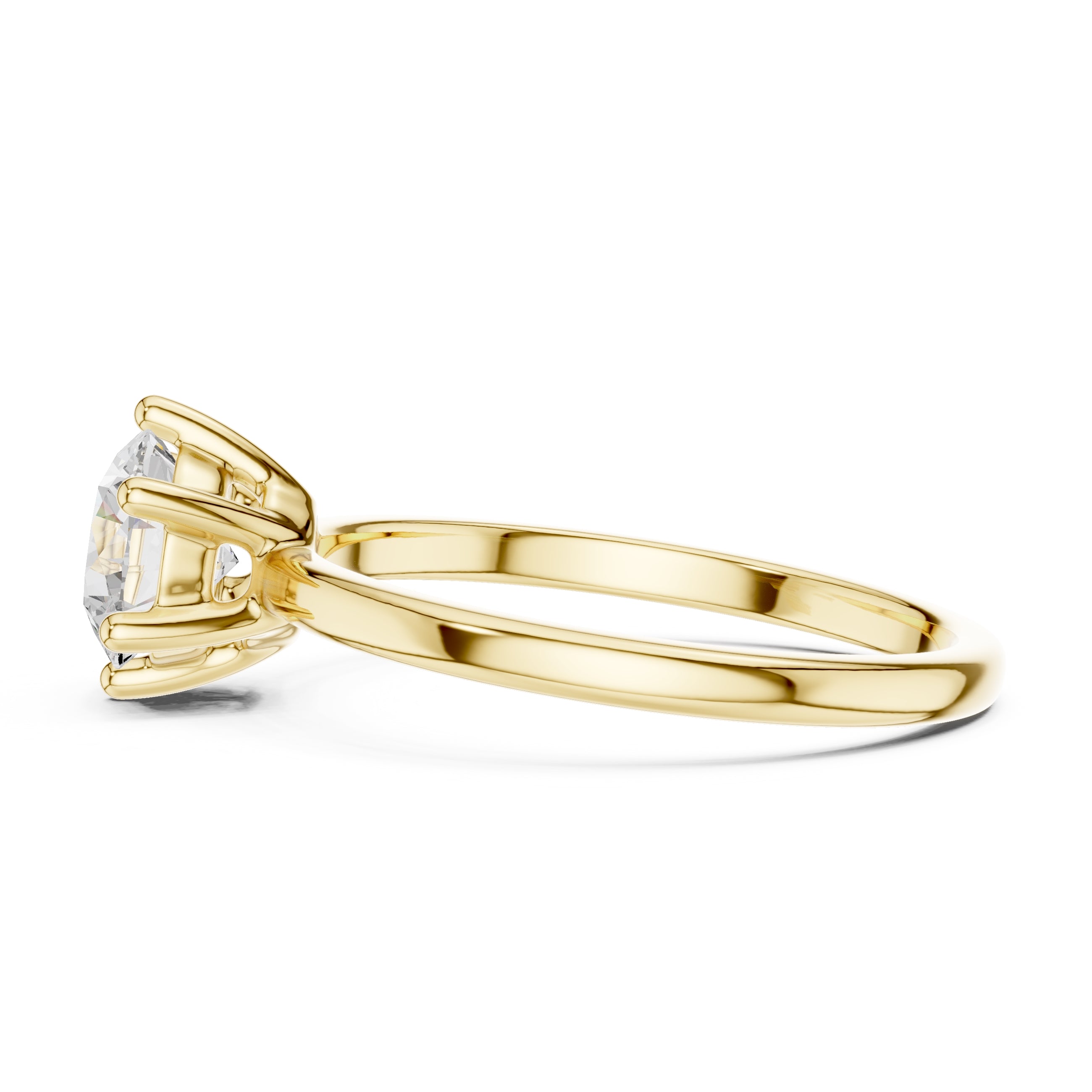 The Mia Round Diamond Ring 1ct Yellow Gold