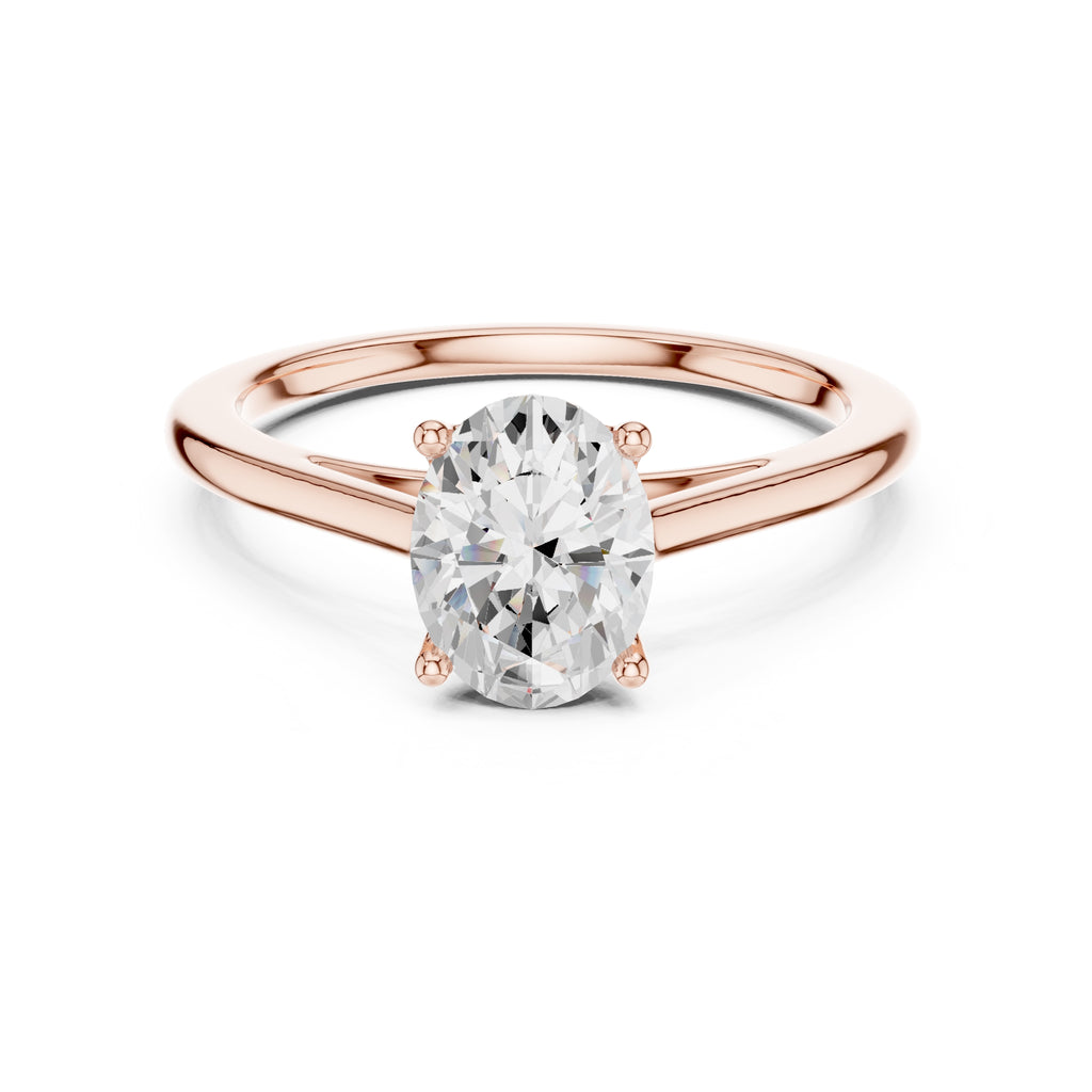 The Nora Oval Solitaire Ring 1ct Rose Gold