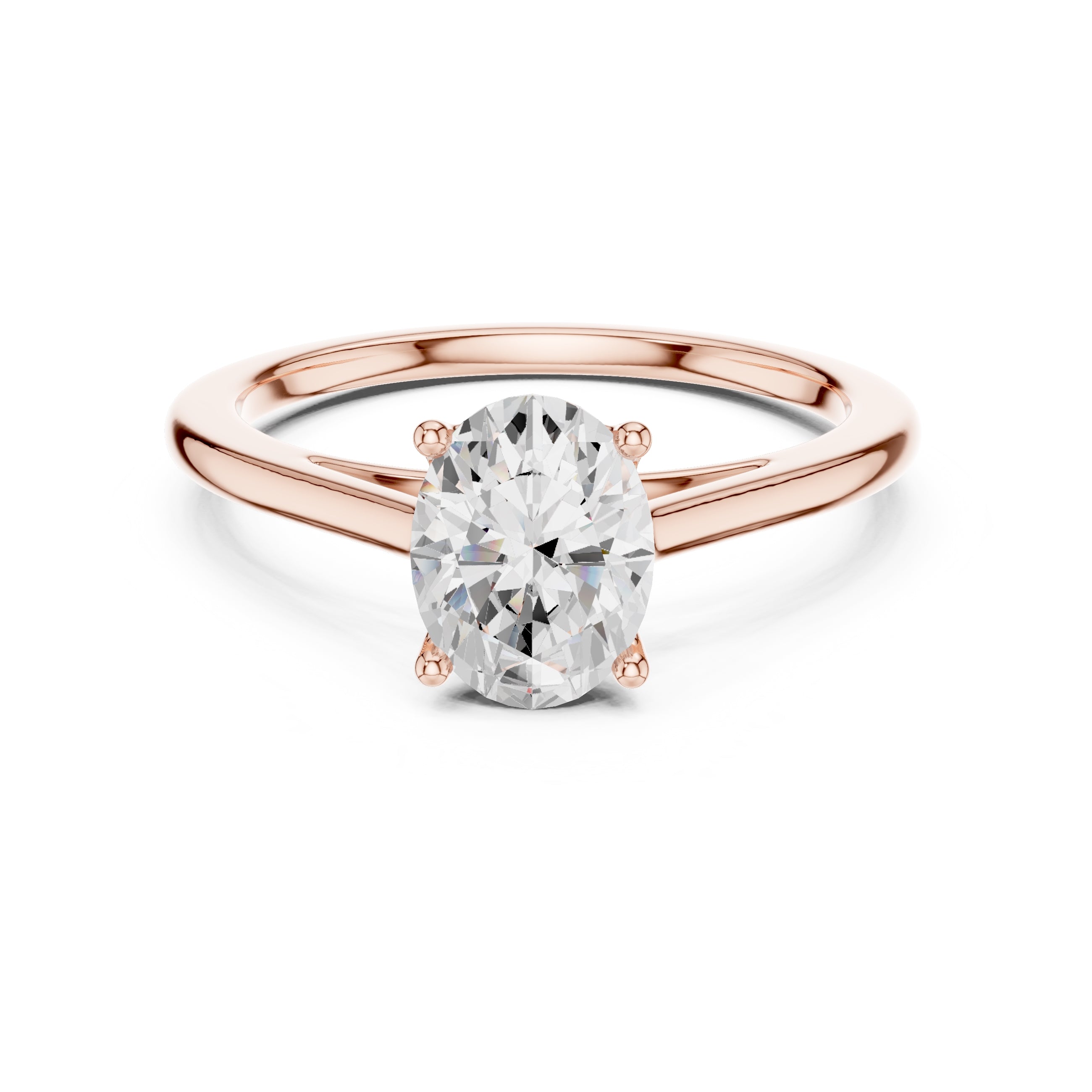 The Nora Oval Solitaire Ring 1ct Rose Gold