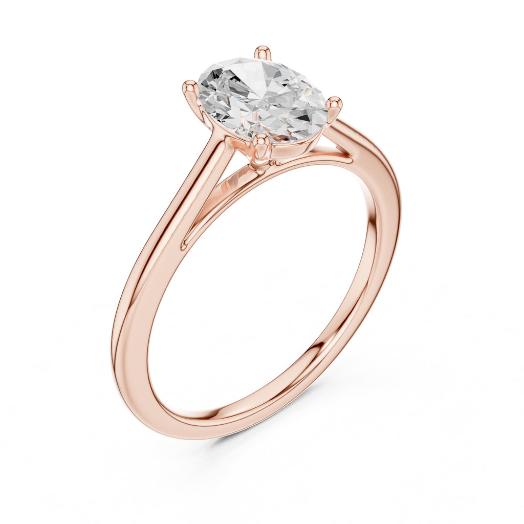The Nora Oval Solitaire Ring 1ct Rose Gold