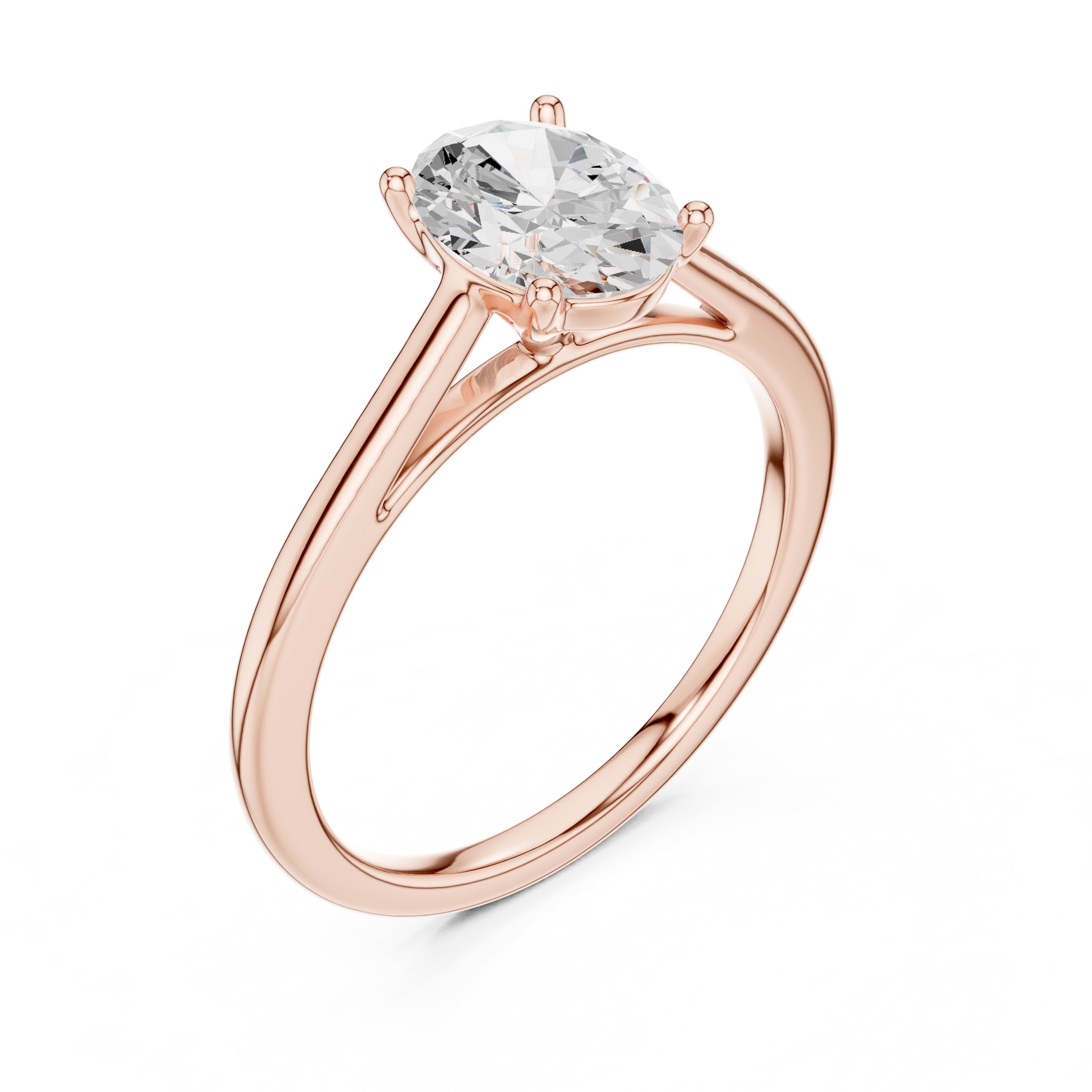 The Nora Oval Solitaire Ring 1ct Rose Gold