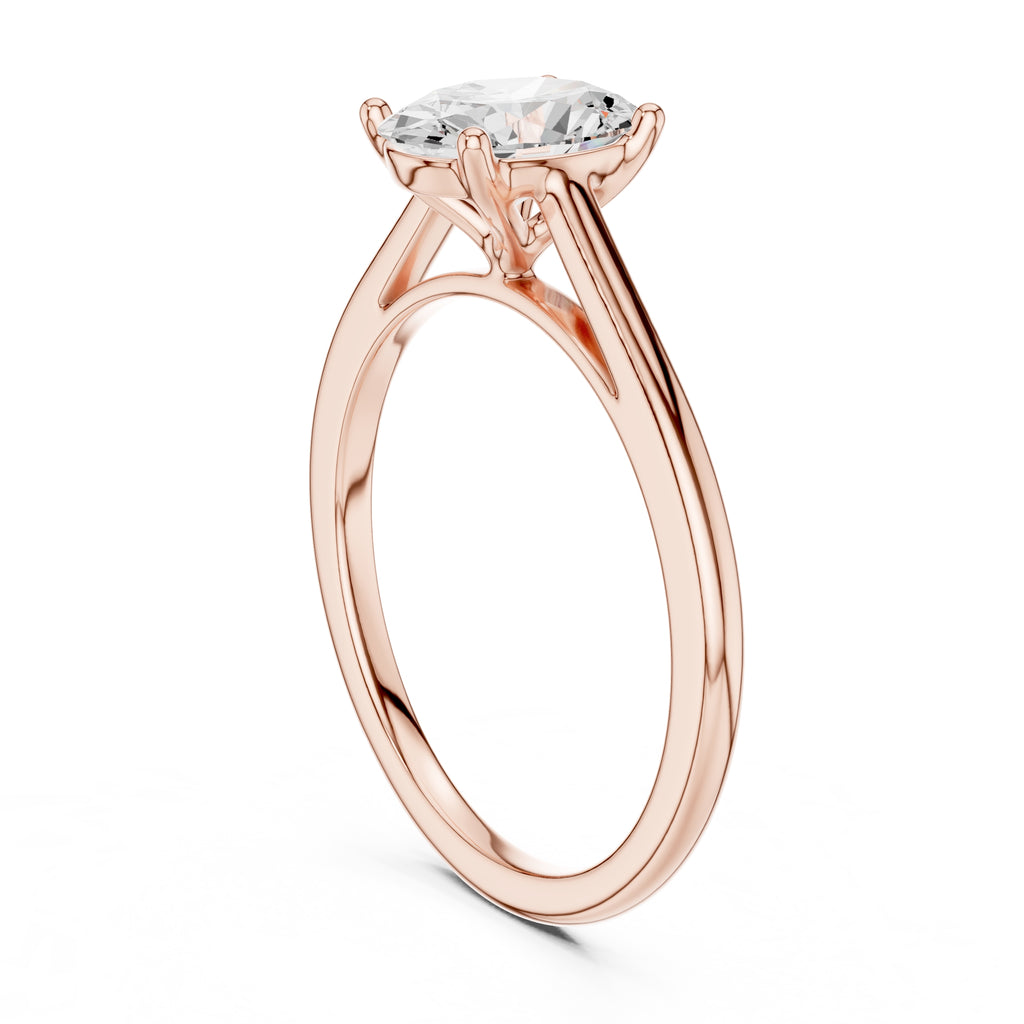 The Nora Oval Solitaire Ring 1ct Rose Gold