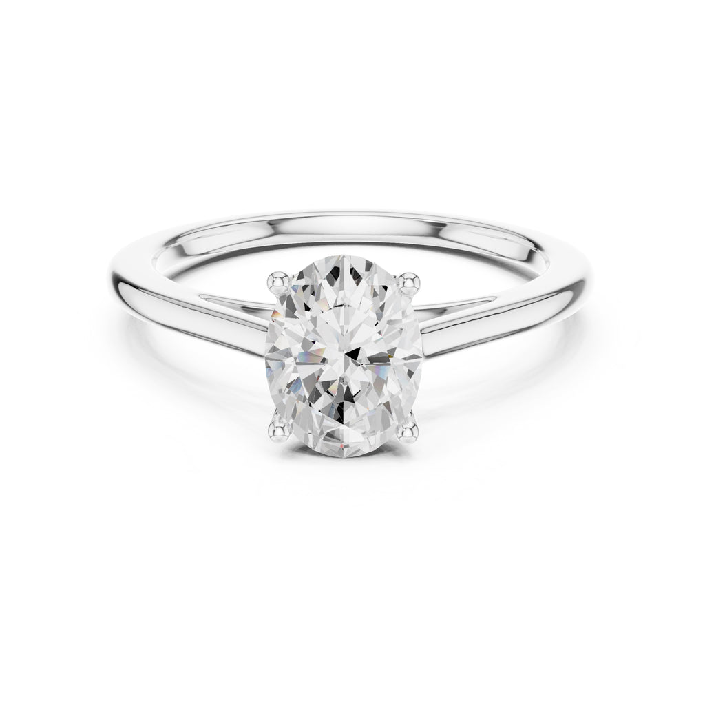The Nora Oval Solitaire Ring 1ct White Gold