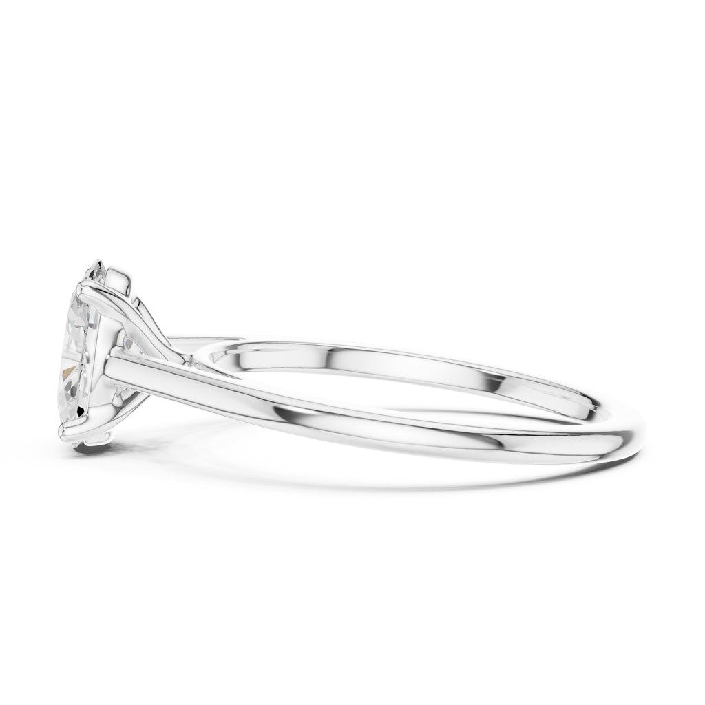 The Nora Oval Solitaire Ring 1ct White Gold