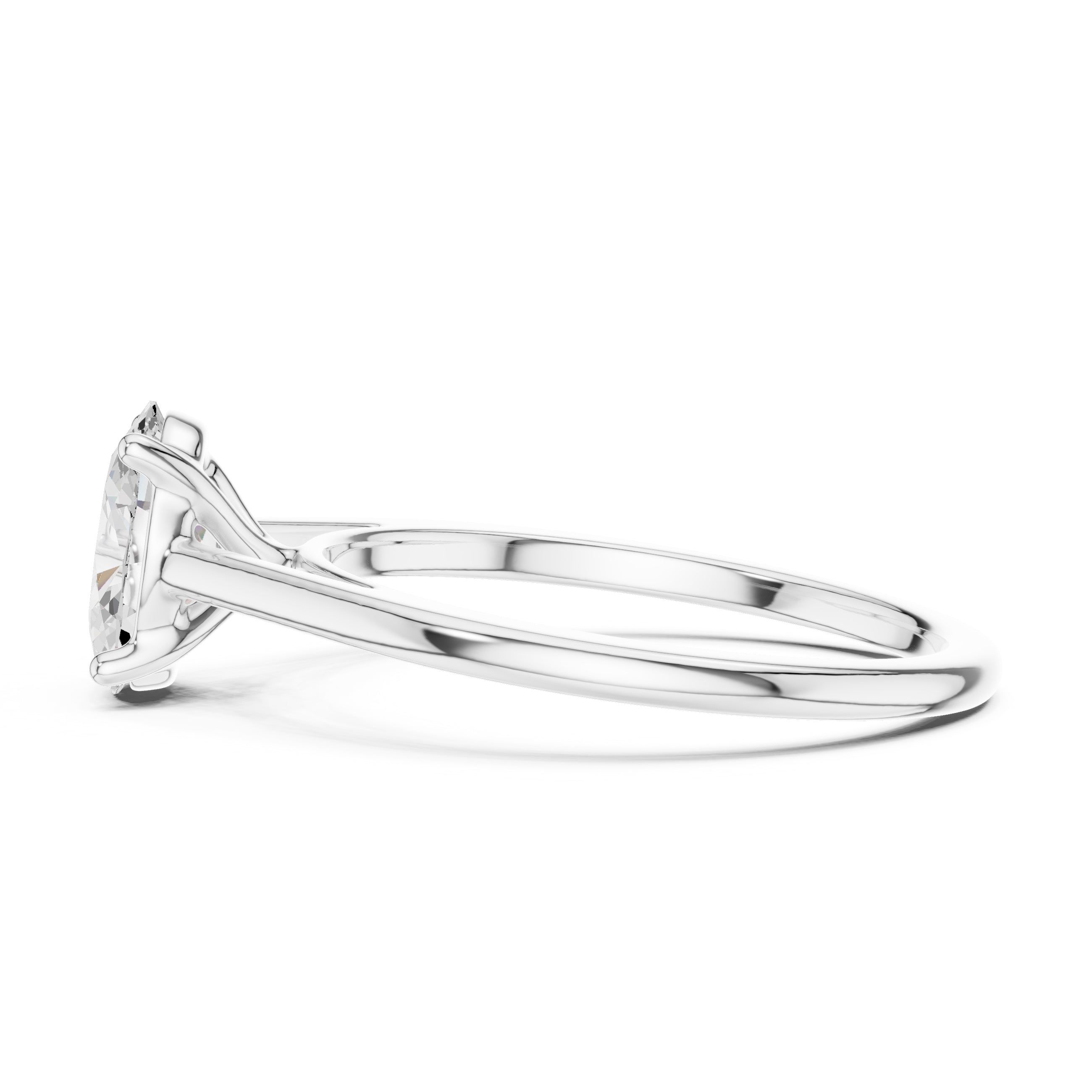 The Nora Oval Solitaire Ring 1ct White Gold