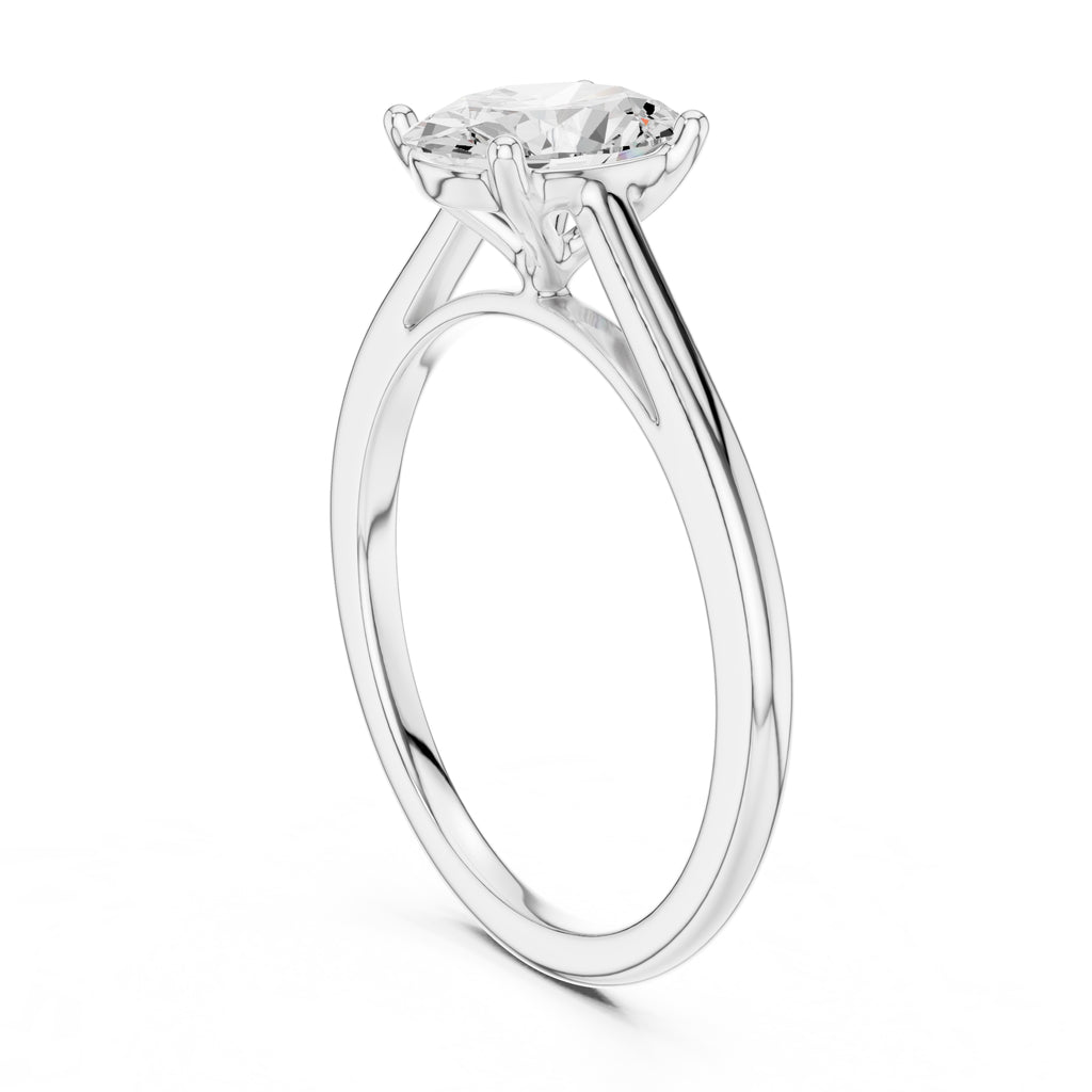 The Nora Oval Solitaire Ring 1ct White Gold