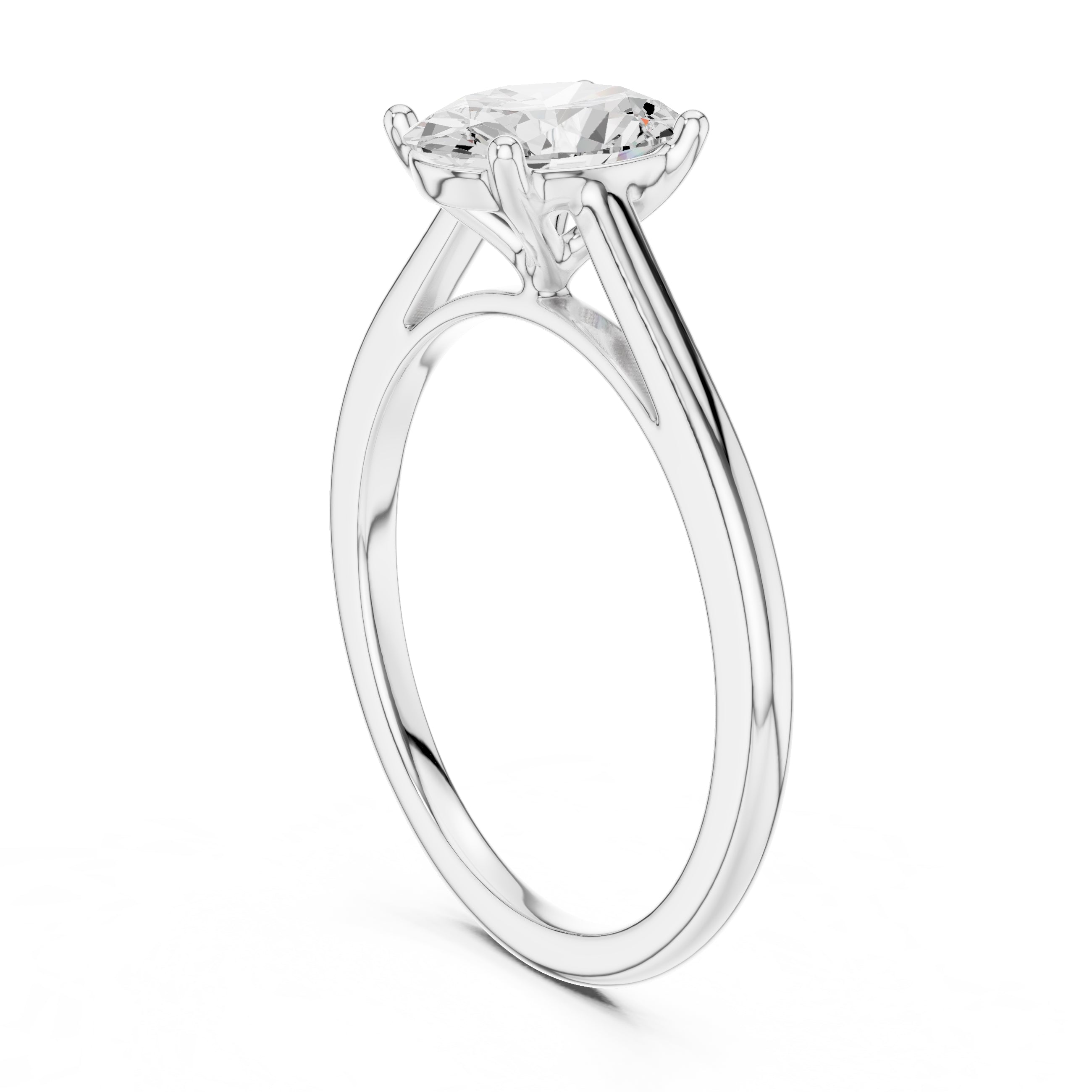 The Nora Oval Solitaire Ring 1ct White Gold