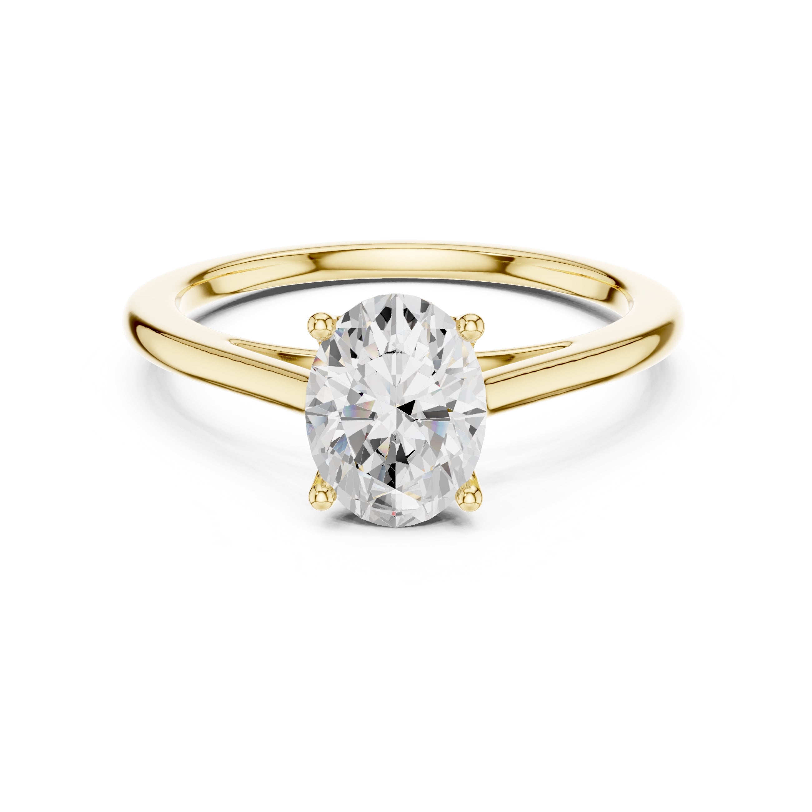 The Nora Oval Solitaire Ring 1ct Yellow Gold