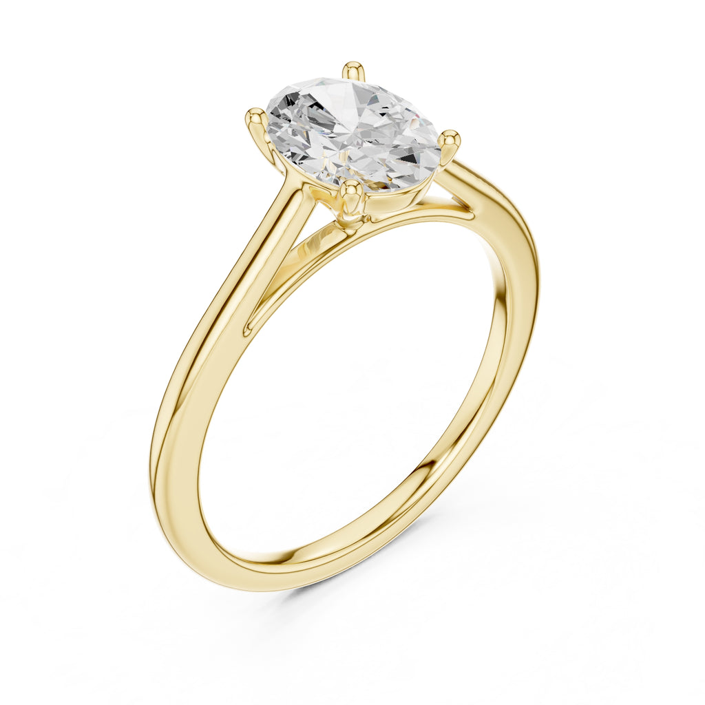 The Nora Oval Solitaire Ring 1ct Yellow Gold
