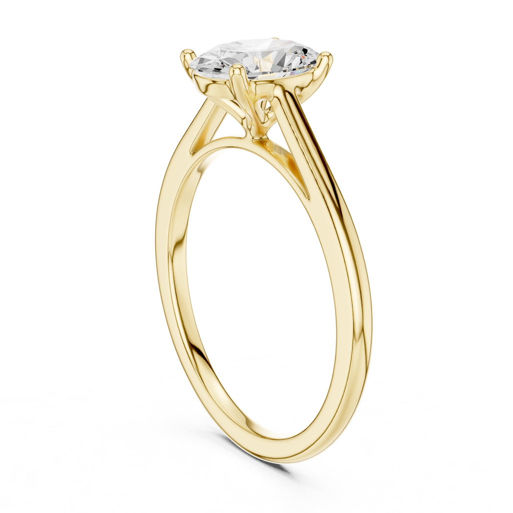 The Nora Oval Solitaire Ring 1ct Yellow Gold