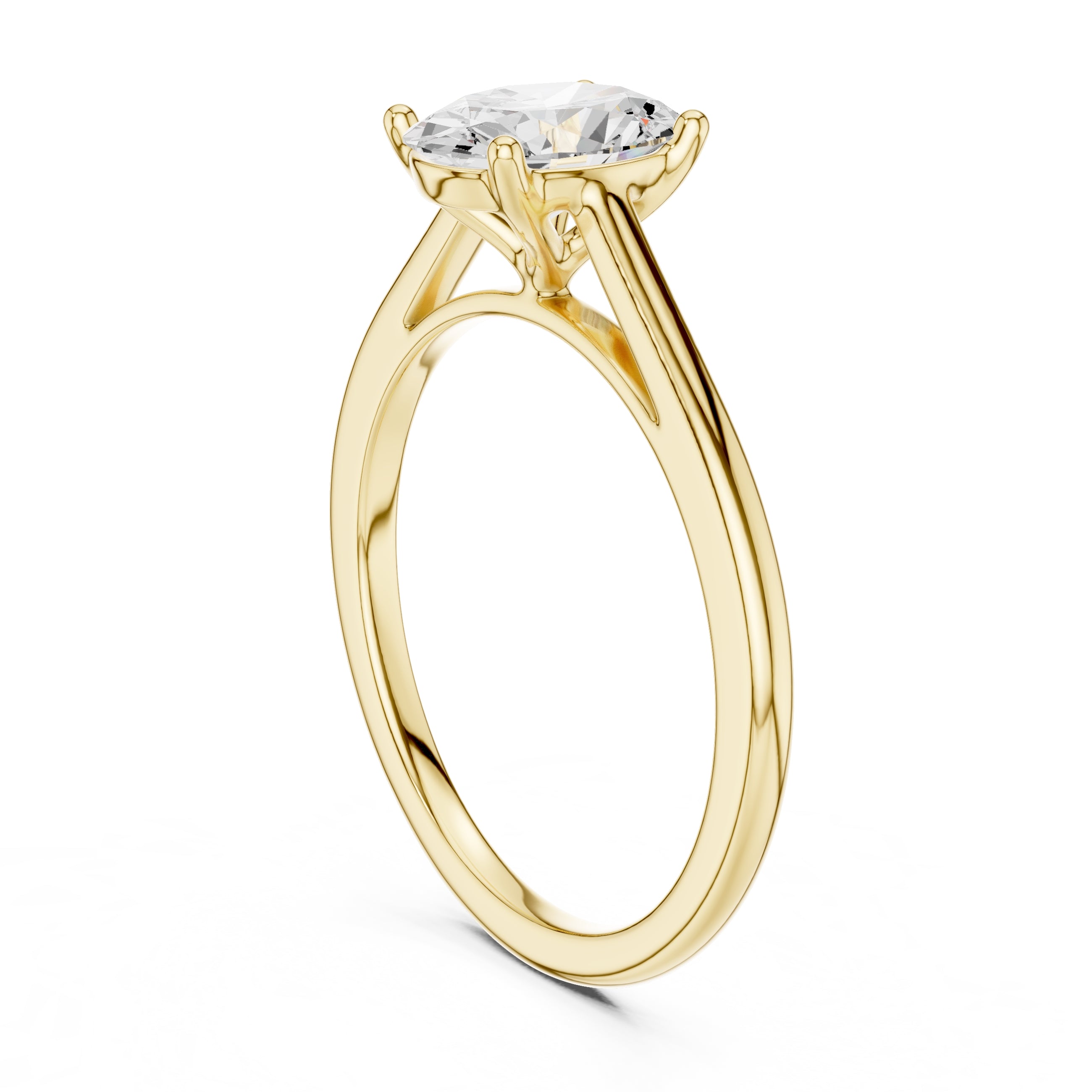 The Nora Oval Solitaire Ring 1ct Yellow Gold