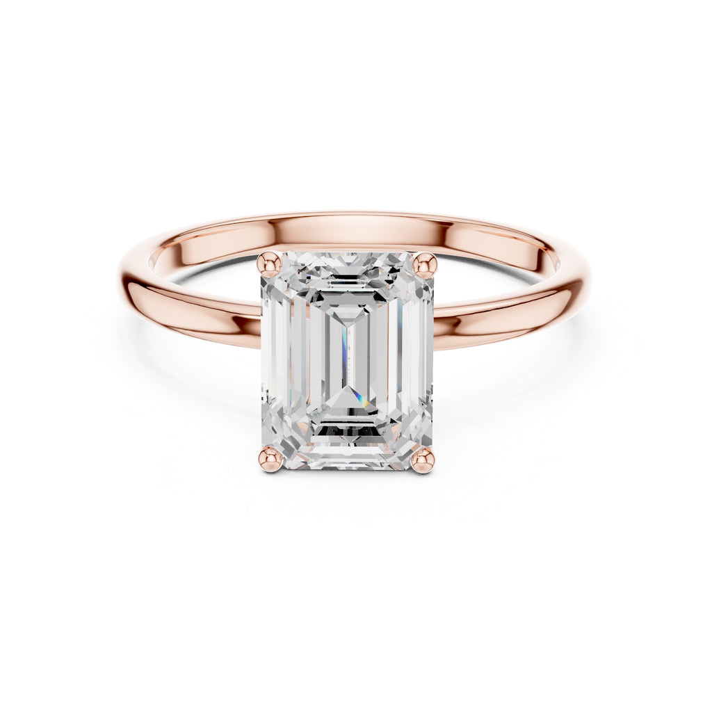 The Clara Emerald Solitaire Ring 2ct Rose Gold