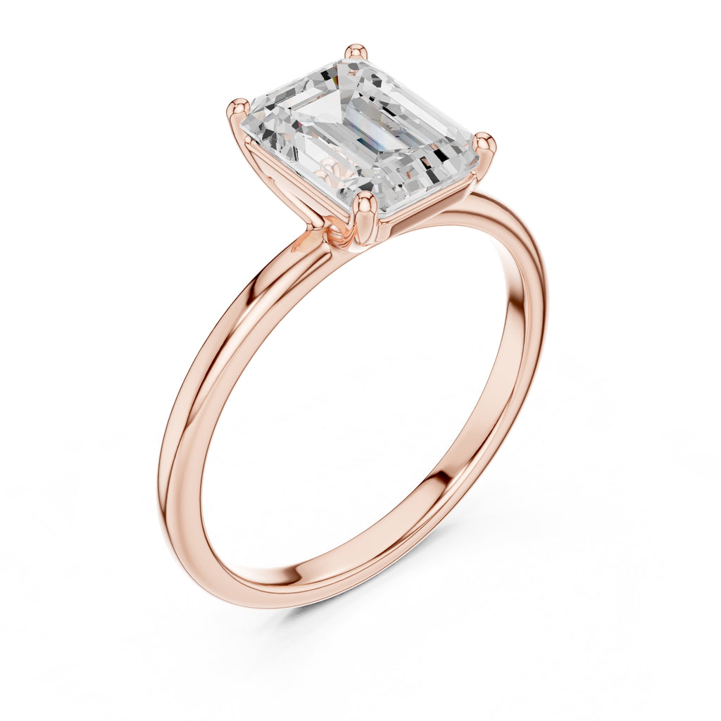 The Clara Emerald Solitaire Ring 2ct Rose Gold