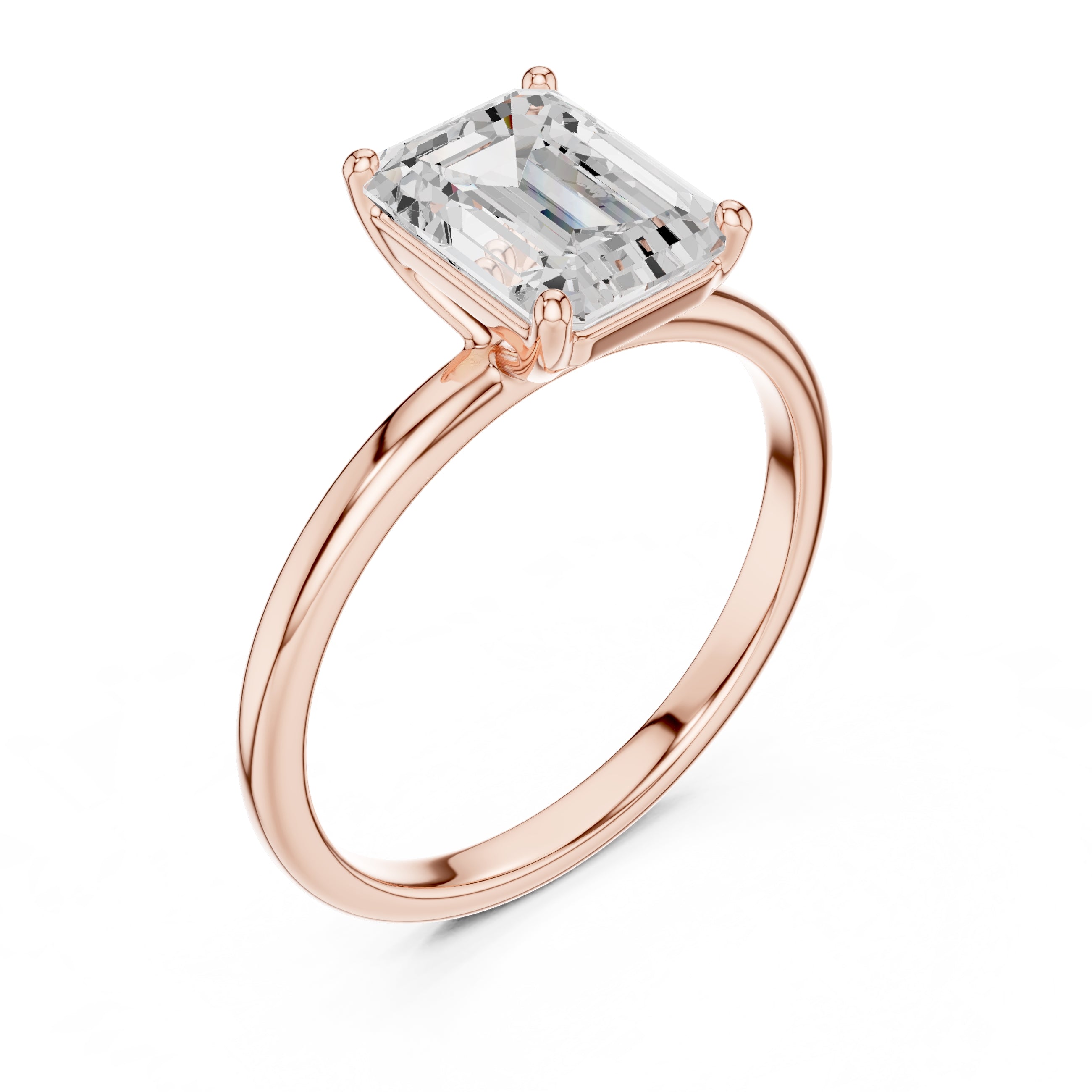 The Clara Emerald Solitaire Ring 2ct Rose Gold