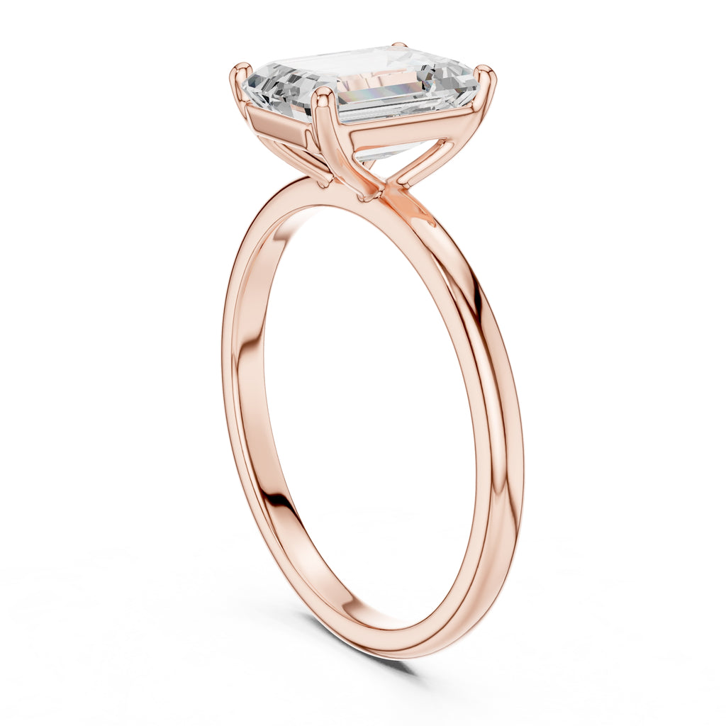The Clara Emerald Solitaire Ring 2ct Rose Gold