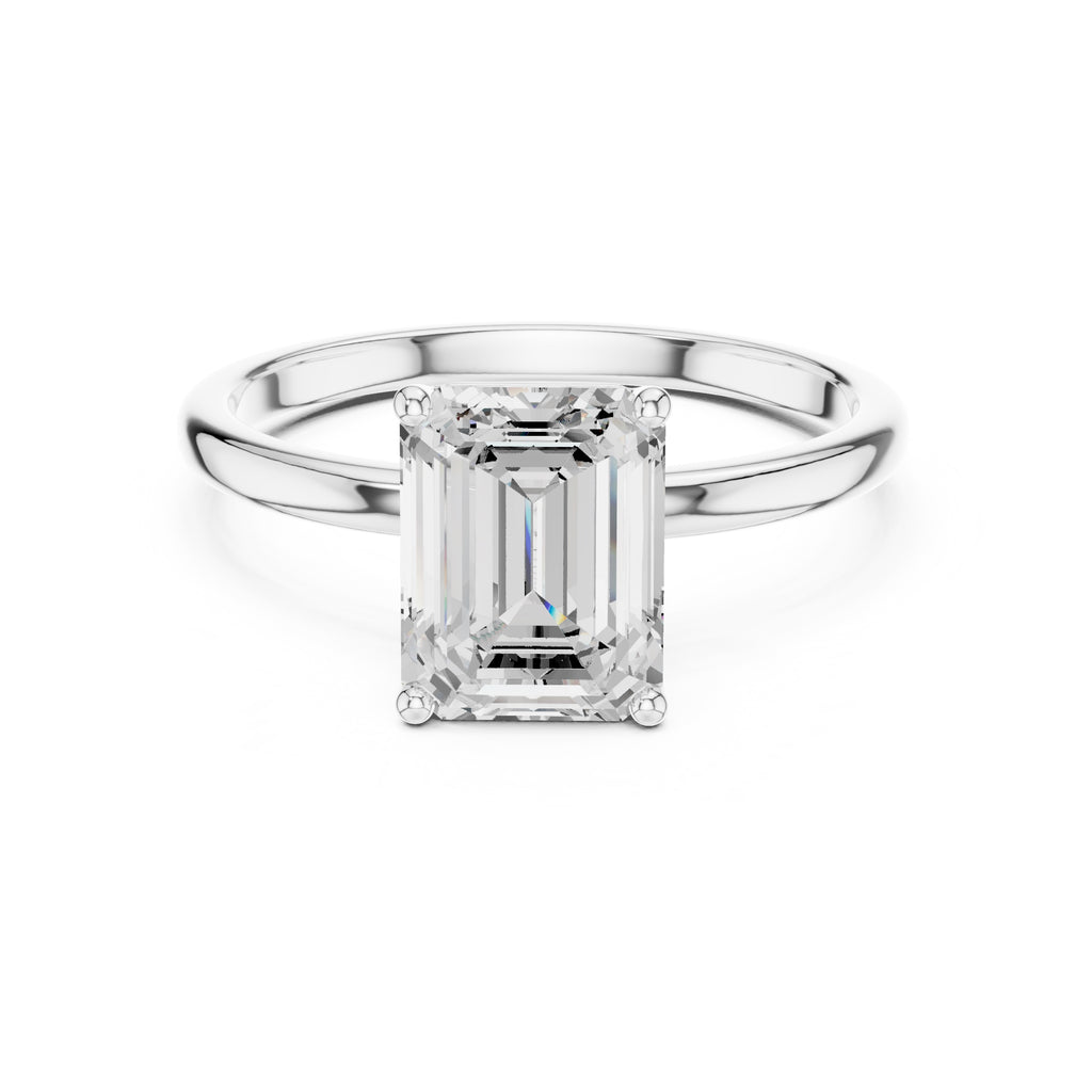 The Clara Emerald Solitaire Ring 2ct White Gold