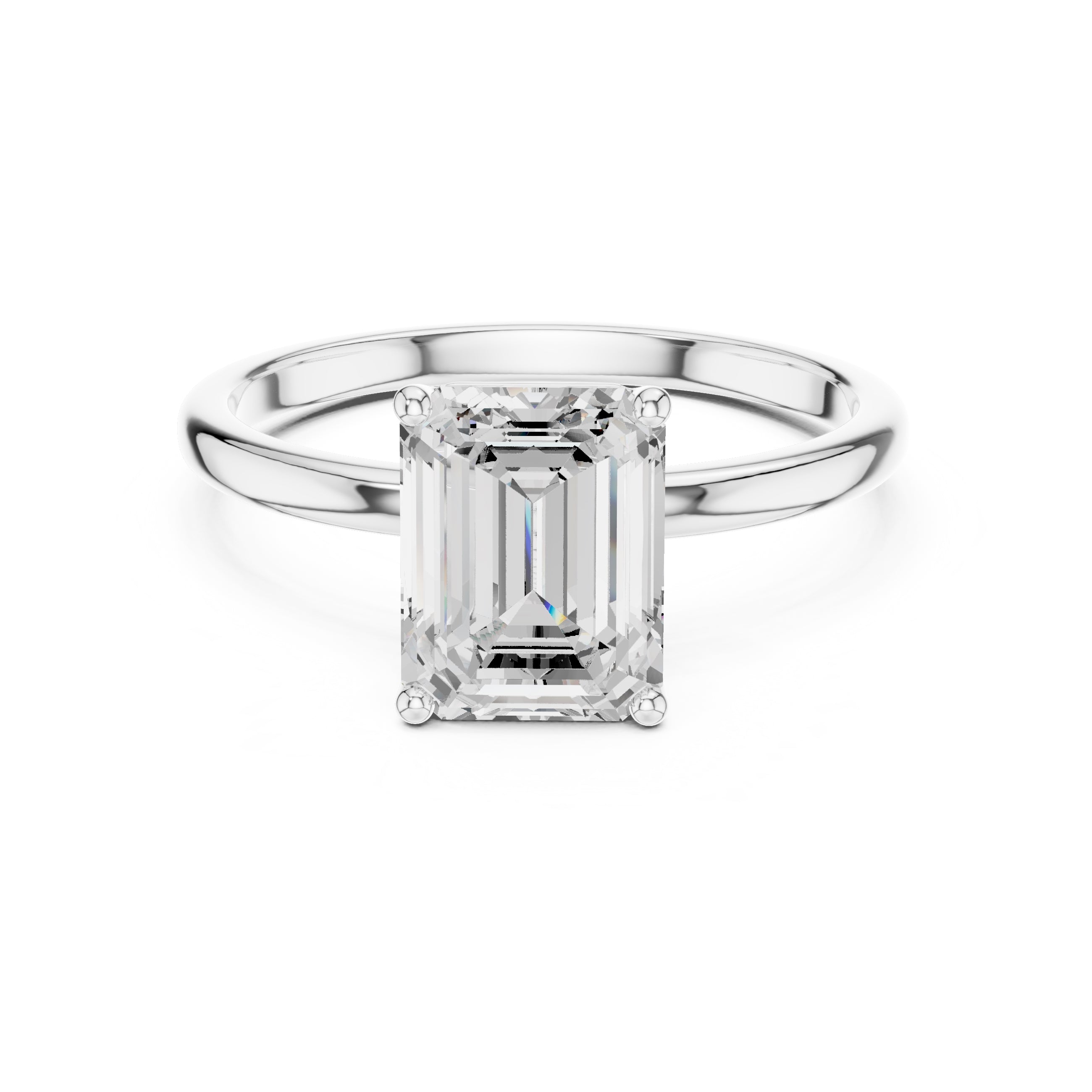 The Clara Emerald Solitaire Ring 2ct White Gold
