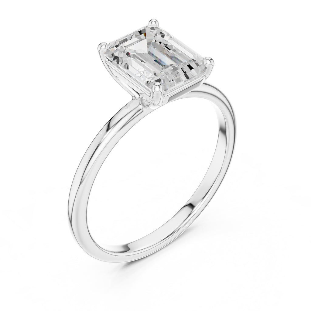 The Clara Emerald Solitaire Ring 2ct White Gold