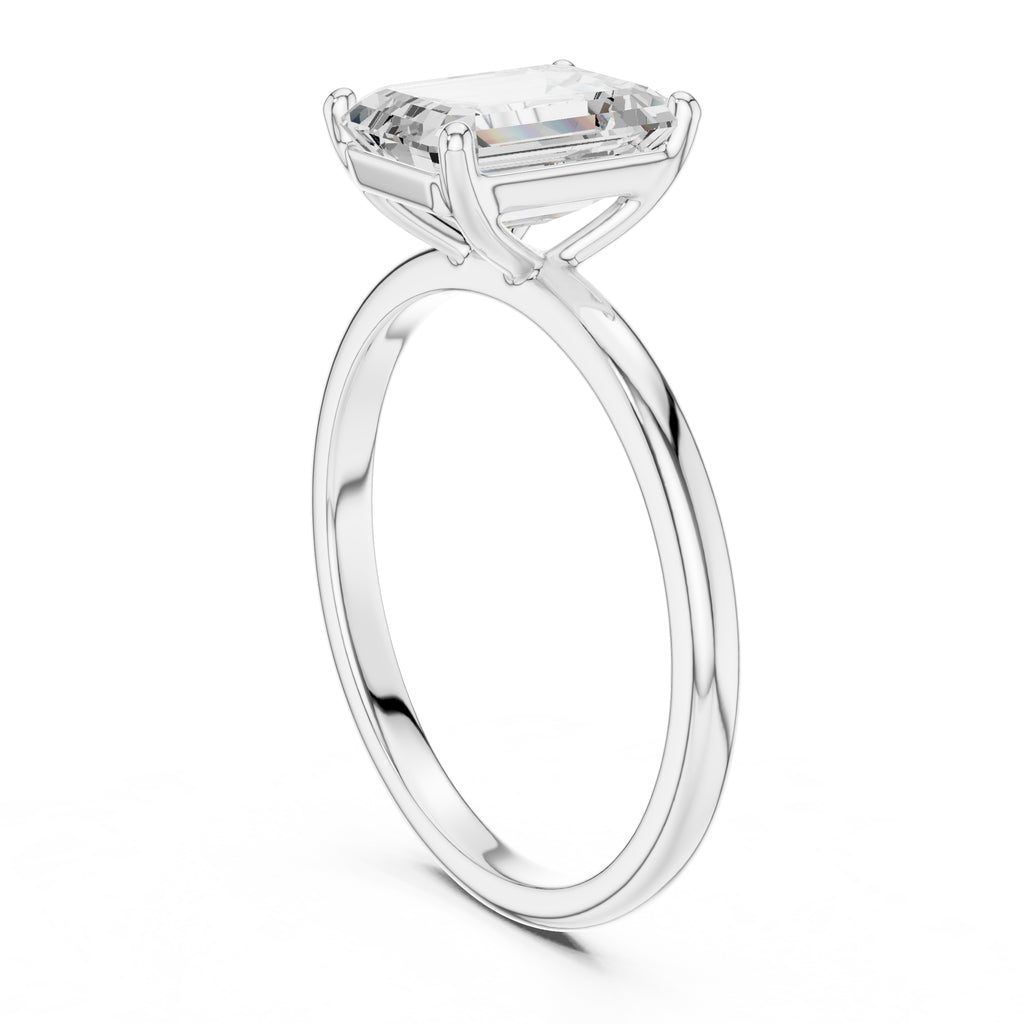 The Clara Emerald Solitaire Ring 2ct White Gold