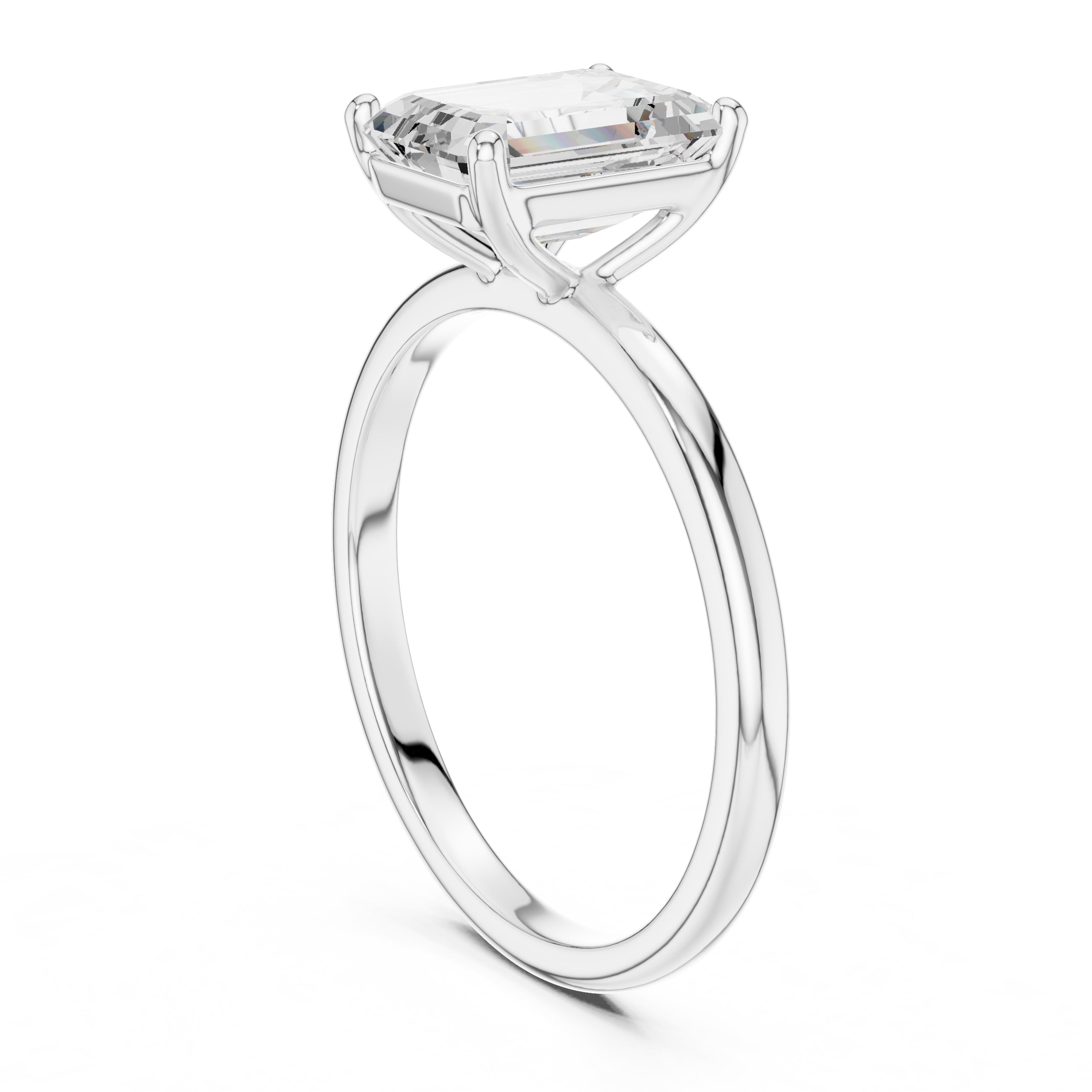 The Clara Emerald Solitaire Ring 2ct White Gold